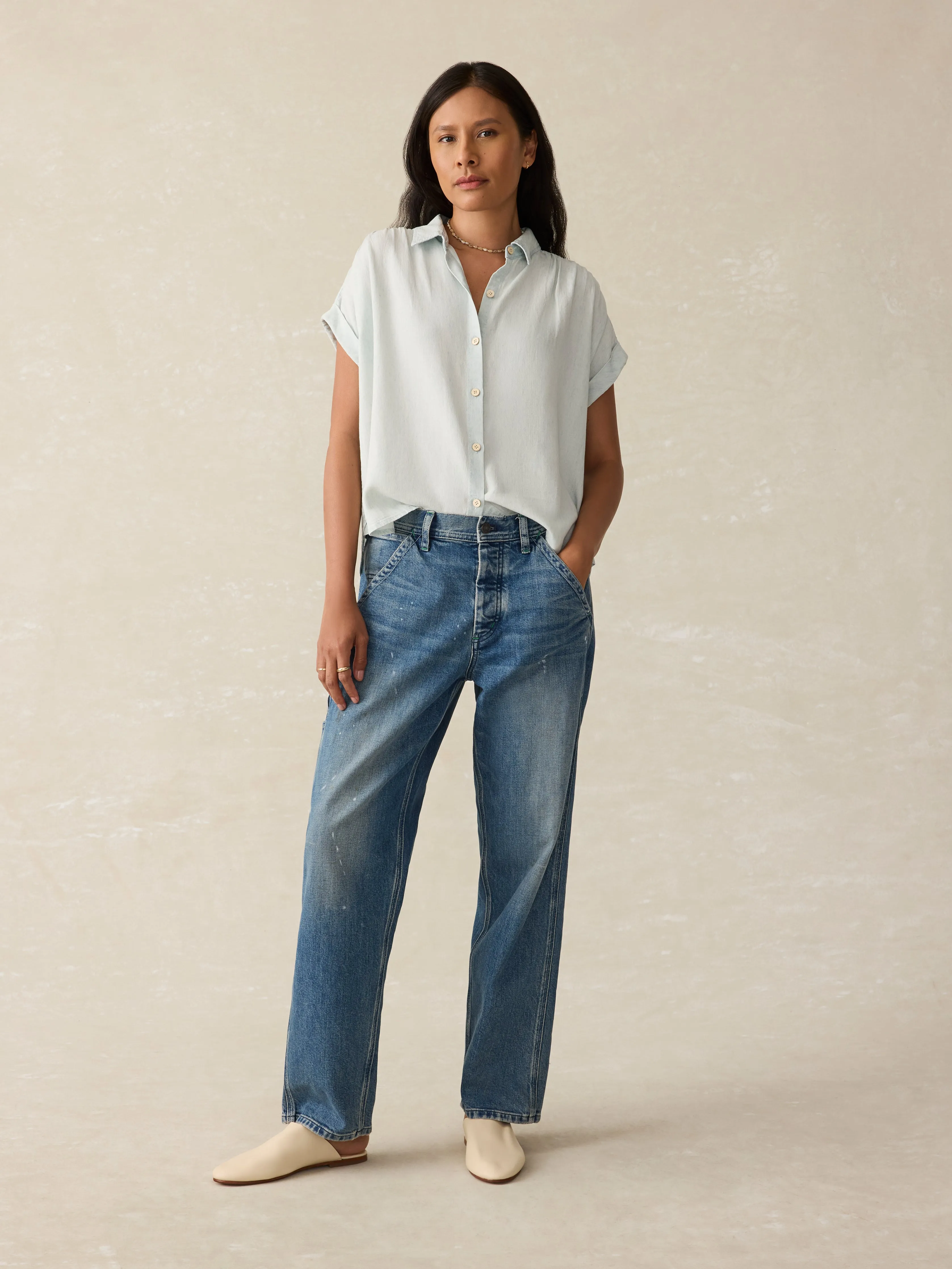 Tried & True Breeze Shirt - Icy Blue Wash sold by Faherty product image thumbnail 4