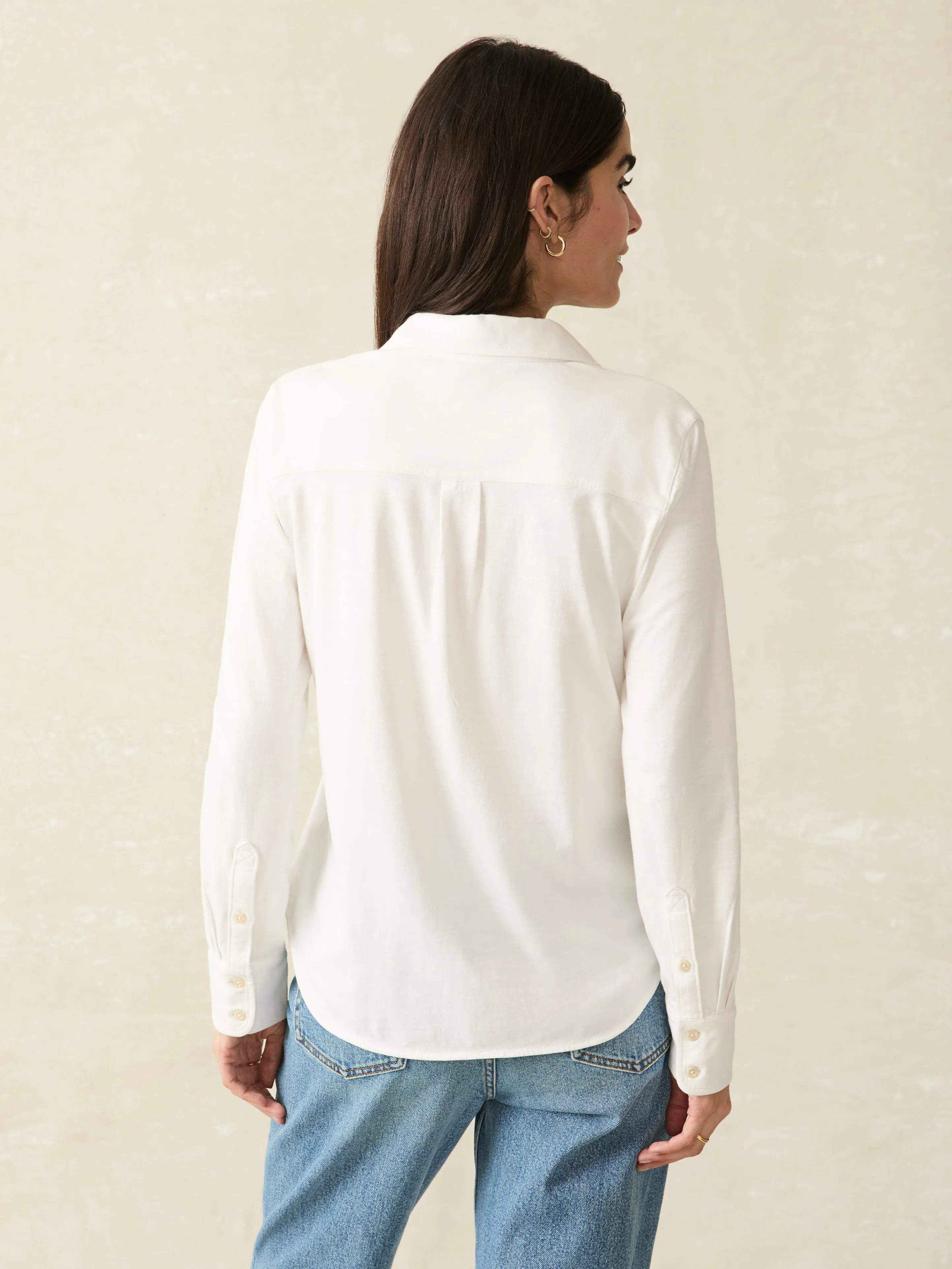 Sunwashed Knit Shirt - White sold by Faherty product image thumbnail 5