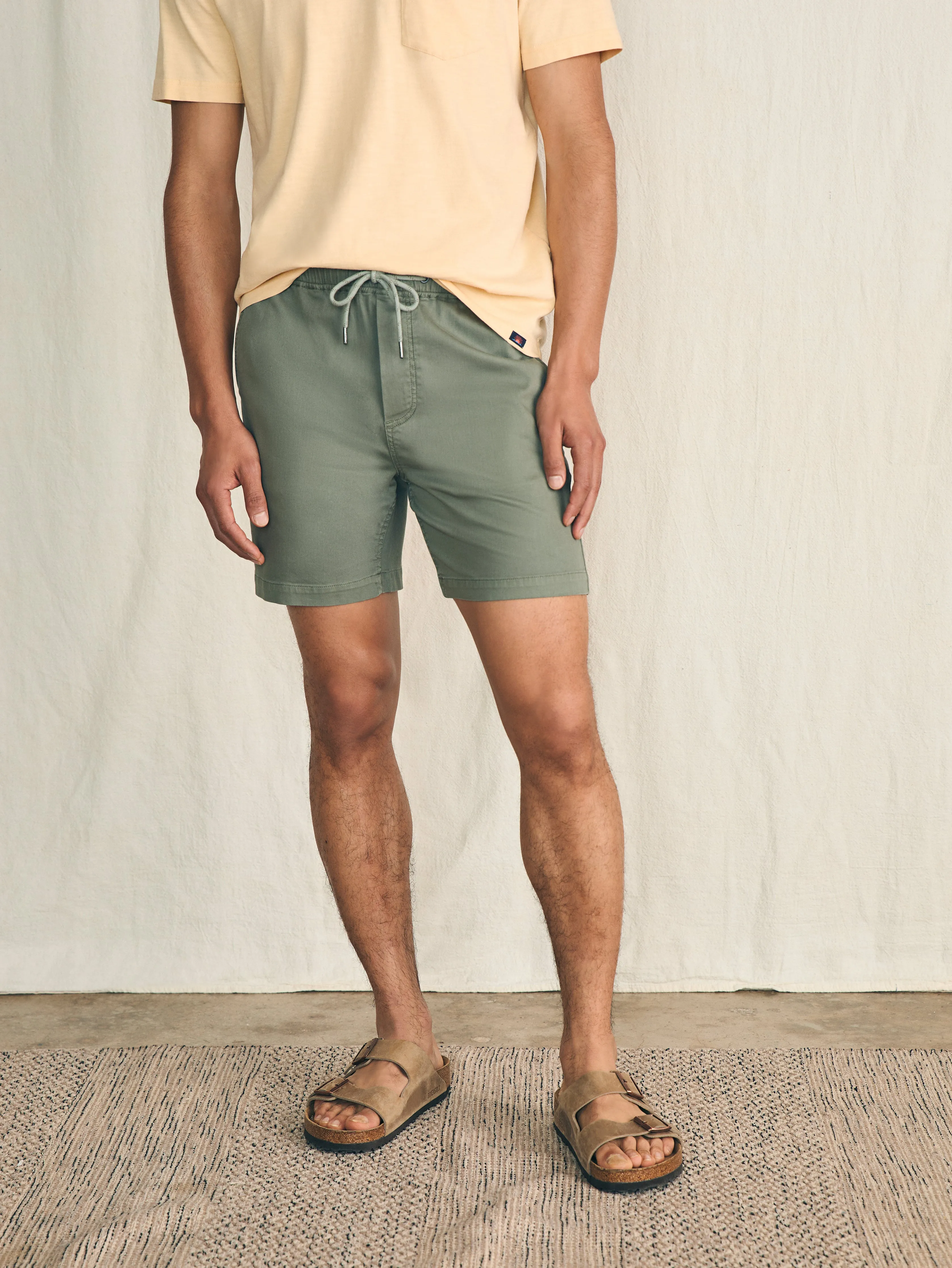 Essential Drawstring Short (6.5" Inseam) - Spring Olive sold by Faherty