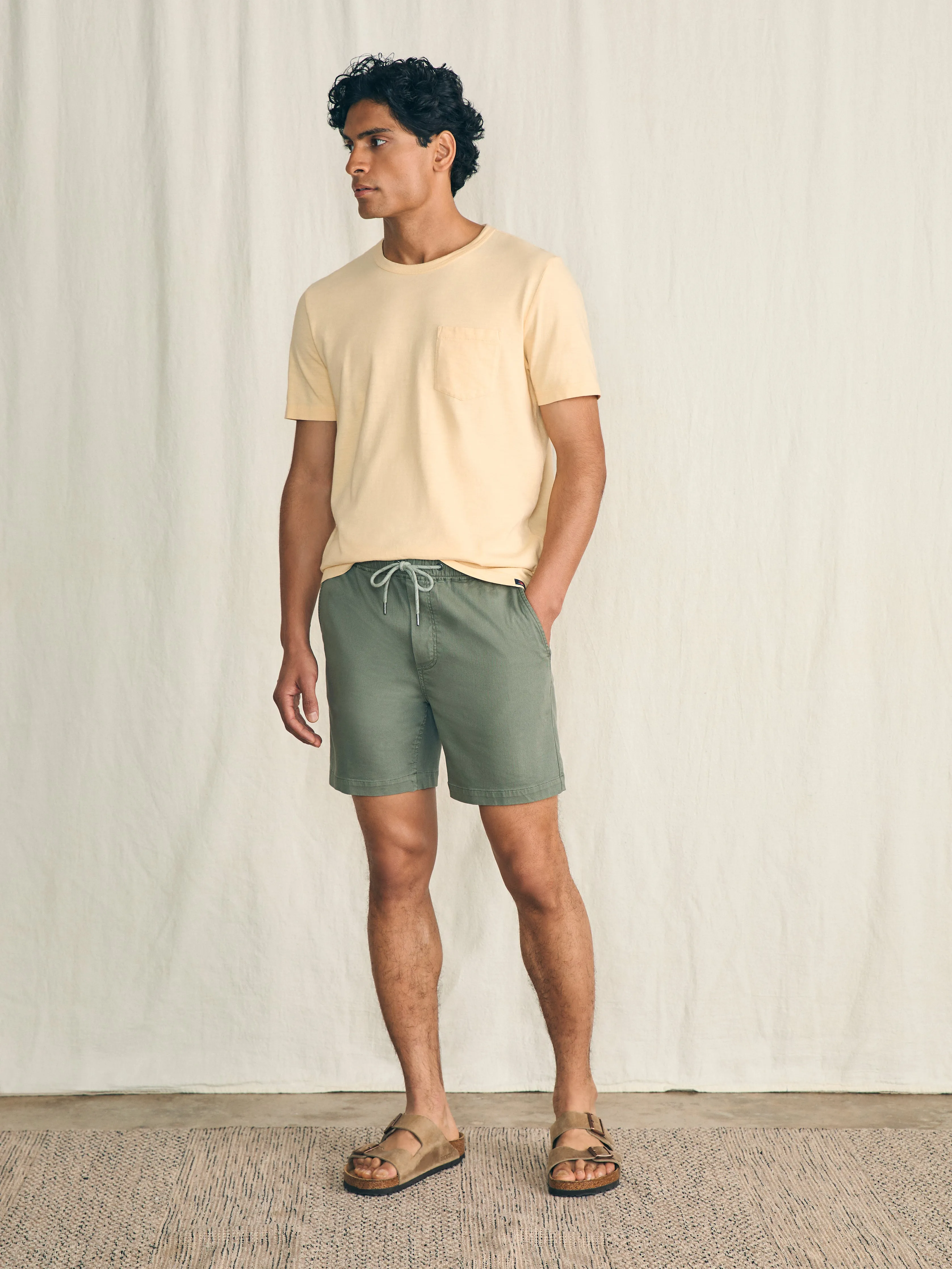 Essential Drawstring Short (6.5" Inseam) - Spring Olive sold by Faherty product image thumbnail 2