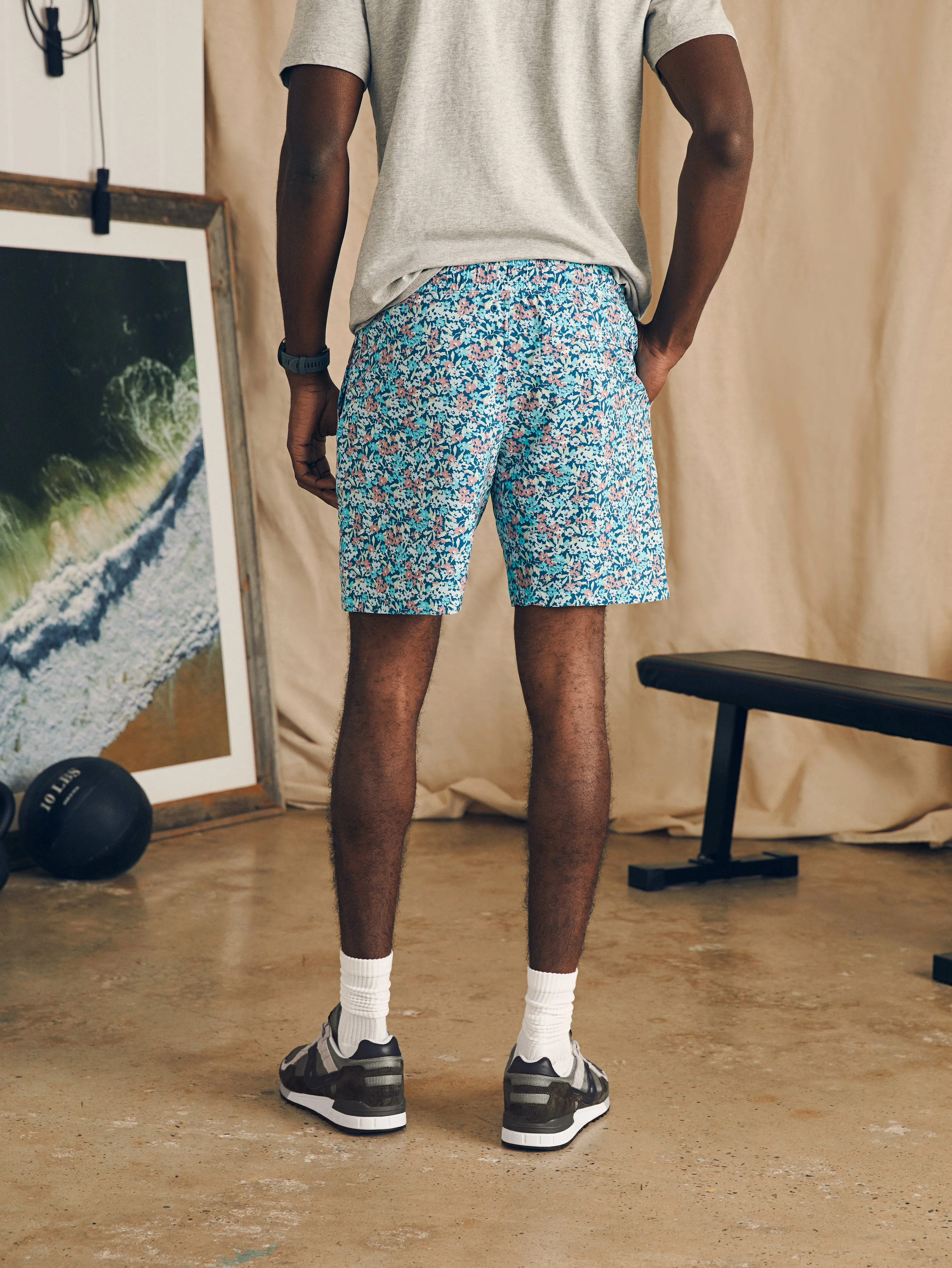 Shorelite Active Swim Short (7" Inseam) - Seafoam Beach Blossom sold by Faherty product image thumbnail 5