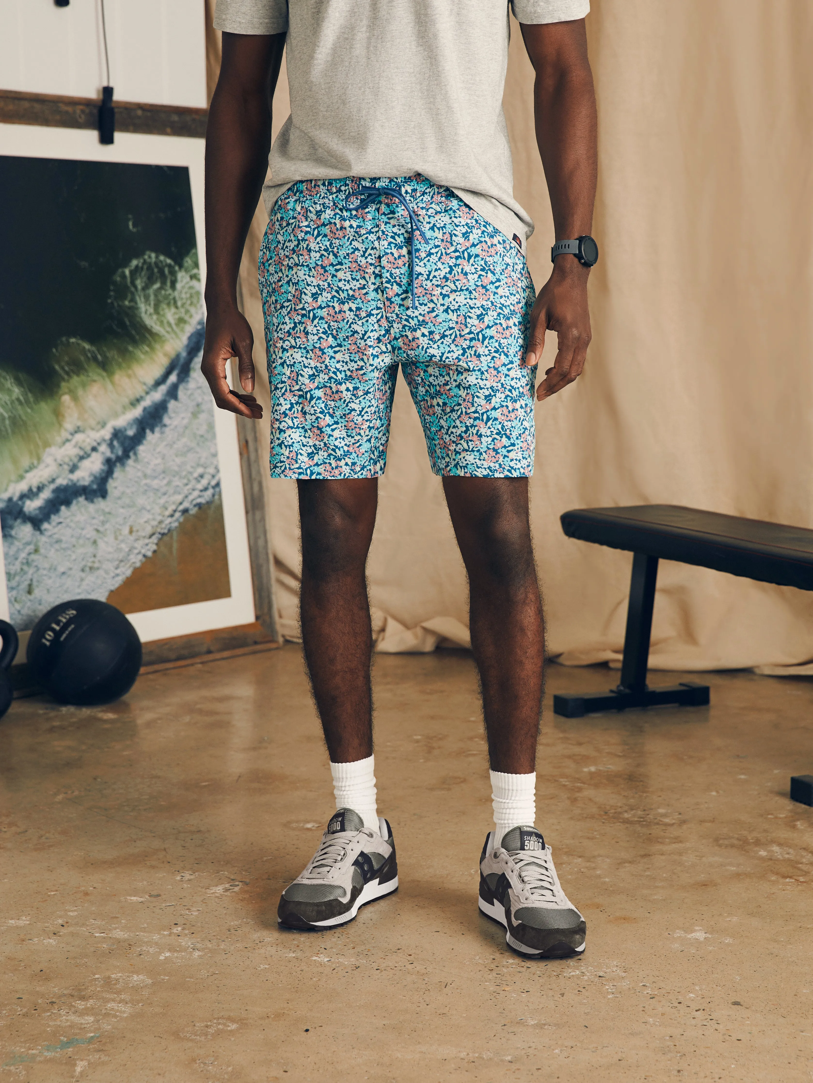 Shorelite Active Swim Short (7" Inseam) - Seafoam Beach Blossom sold by Faherty product image thumbnail 3