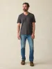 Sunwashed V-Neck Tee - Washed Black sold by Faherty