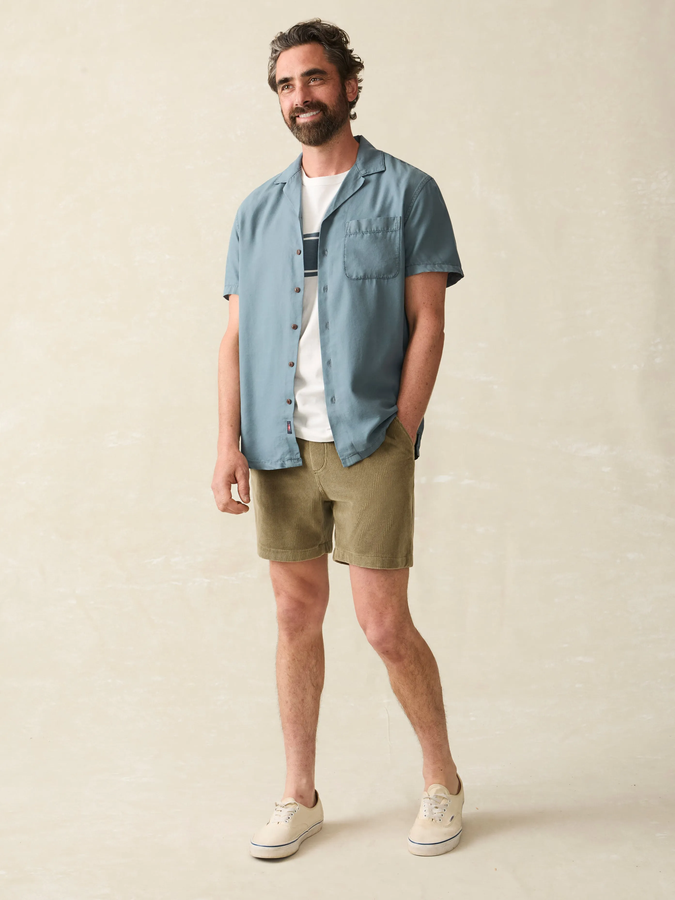 Short-Sleeve Getaway Camp Shirt - Blue Waters sold by Faherty product image thumbnail 4