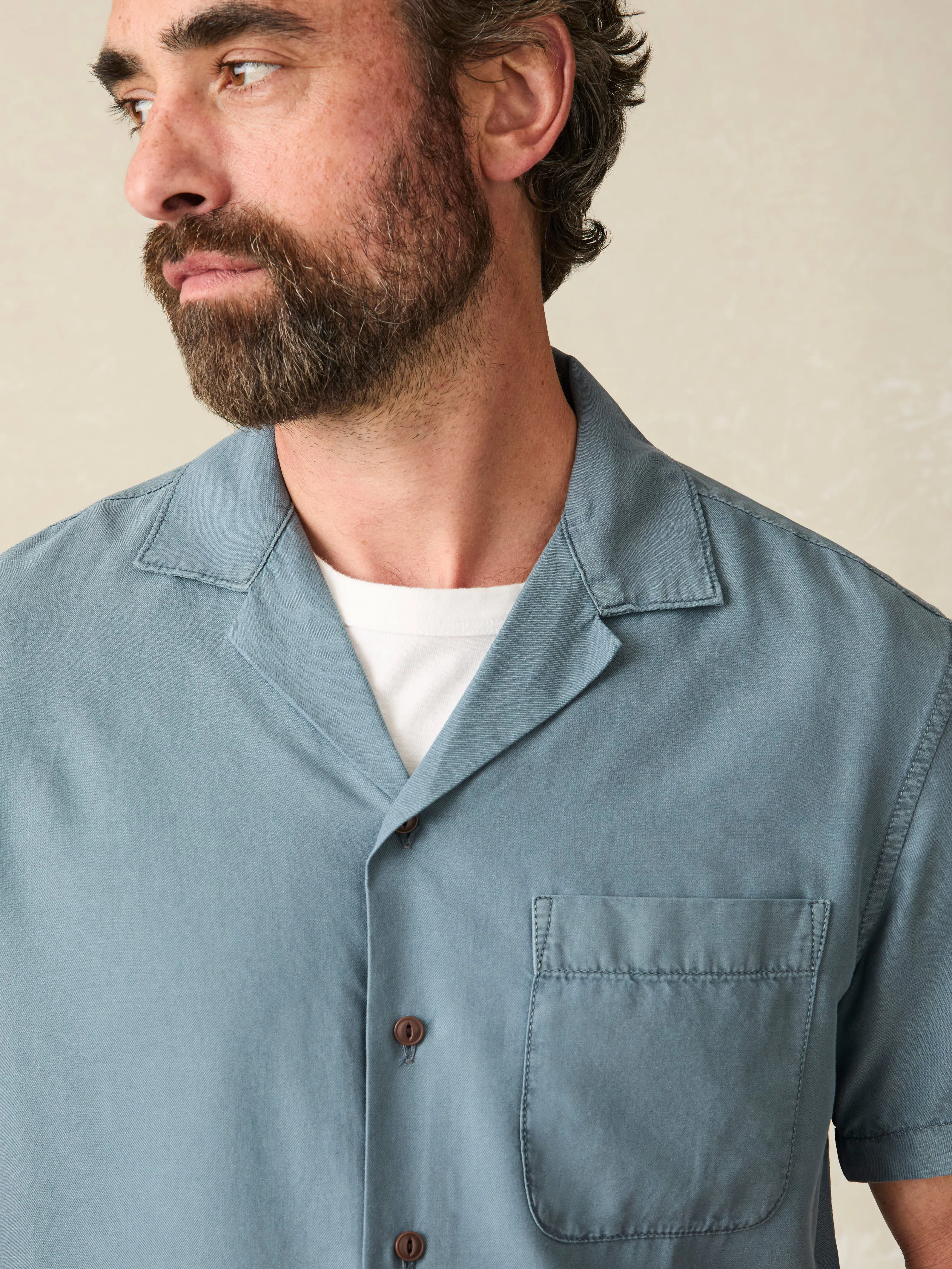 Short-Sleeve Getaway Camp Shirt - Blue Waters sold by Faherty product image thumbnail 2