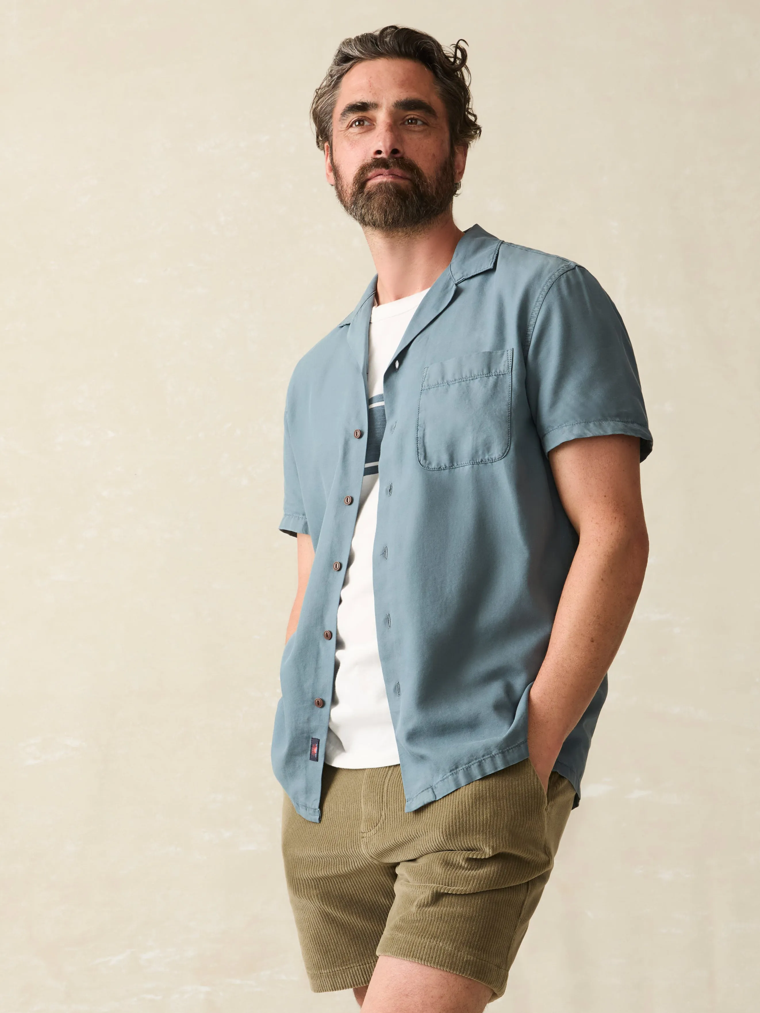Short-Sleeve Getaway Camp Shirt - Blue Waters sold by Faherty product image thumbnail 3