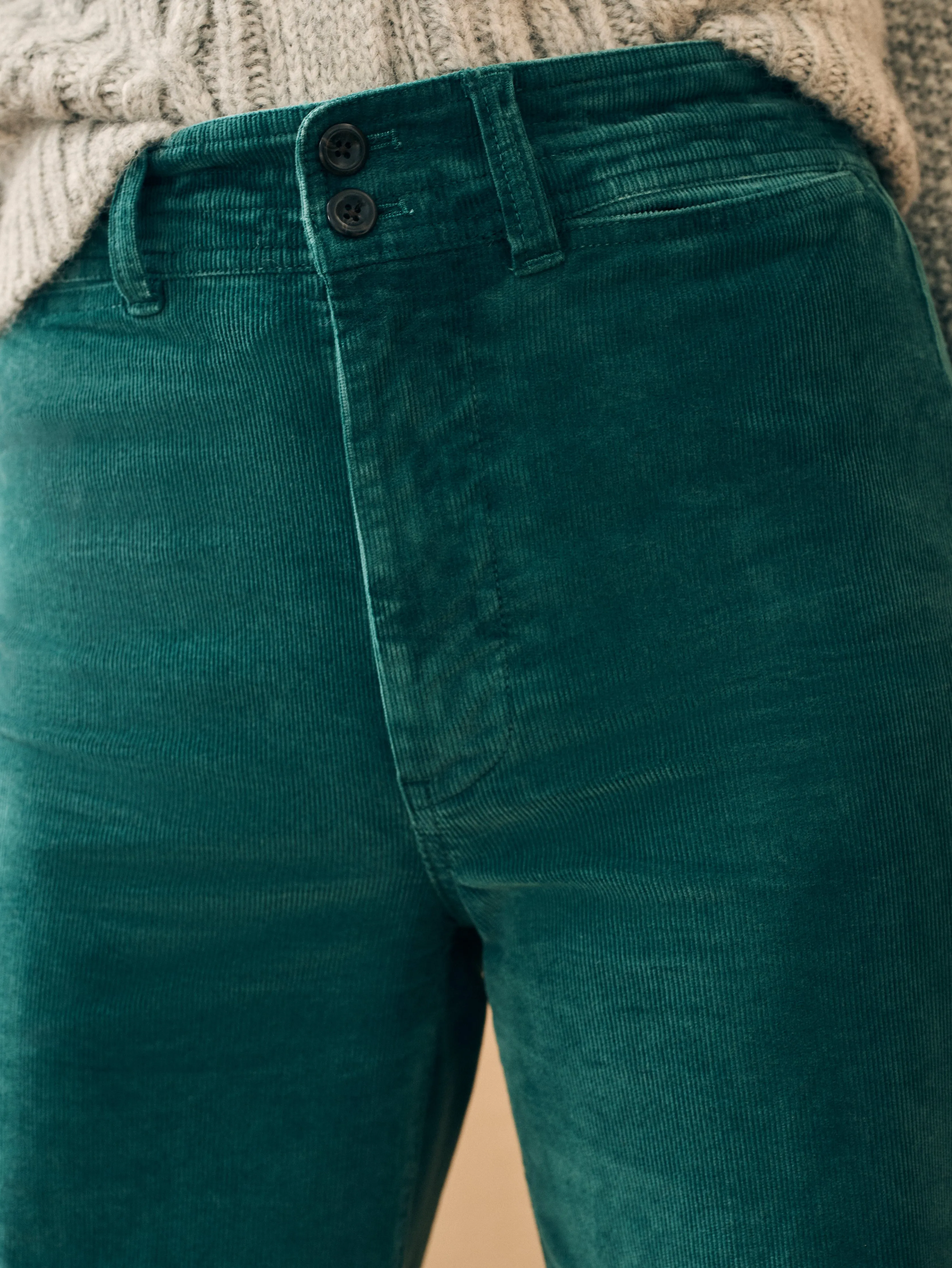 Stretch Cord Wide Leg Pant - Sea Moss sold by Faherty product image thumbnail 3