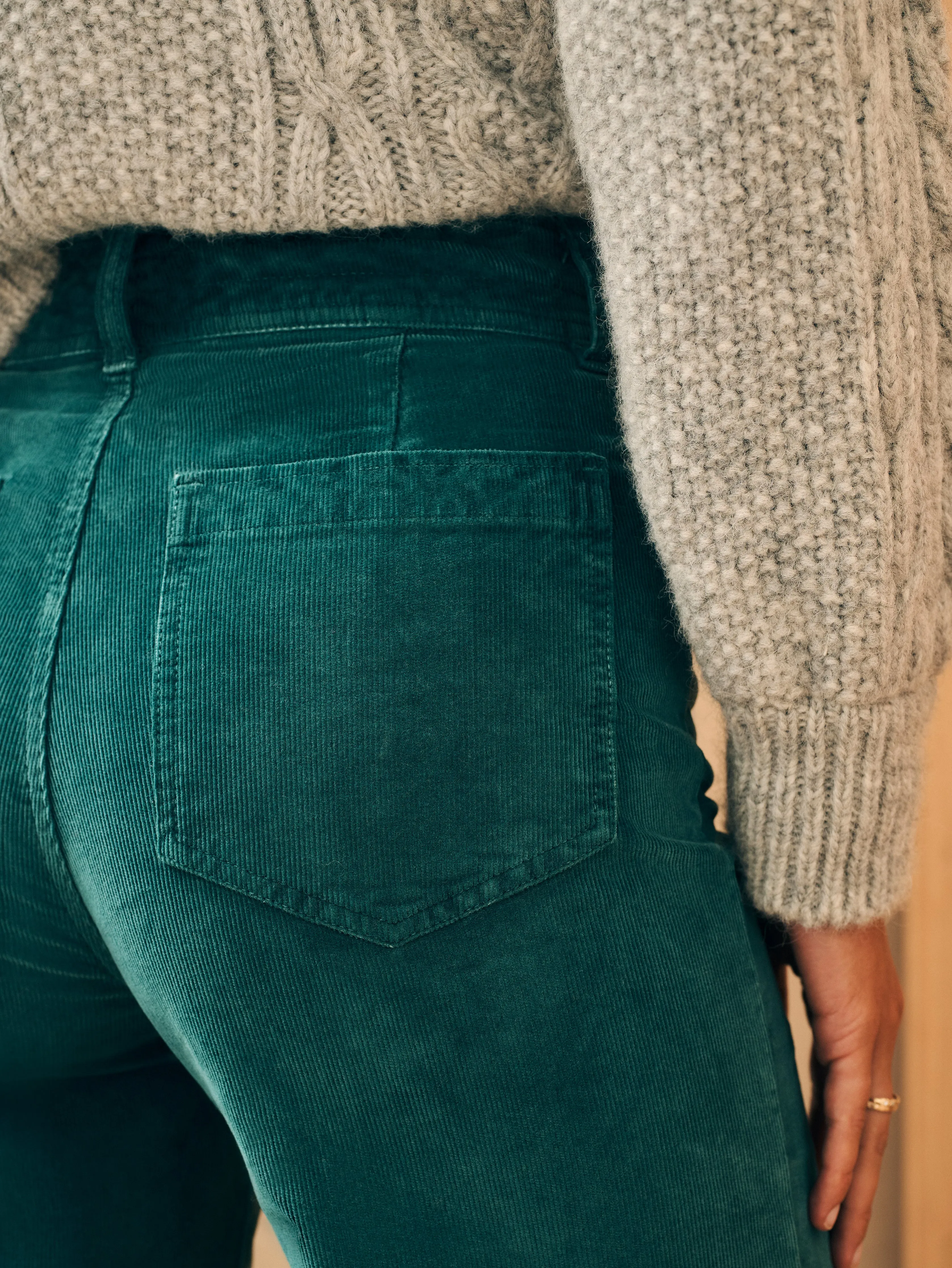 Stretch Cord Wide Leg Pant - Sea Moss sold by Faherty product image thumbnail 5