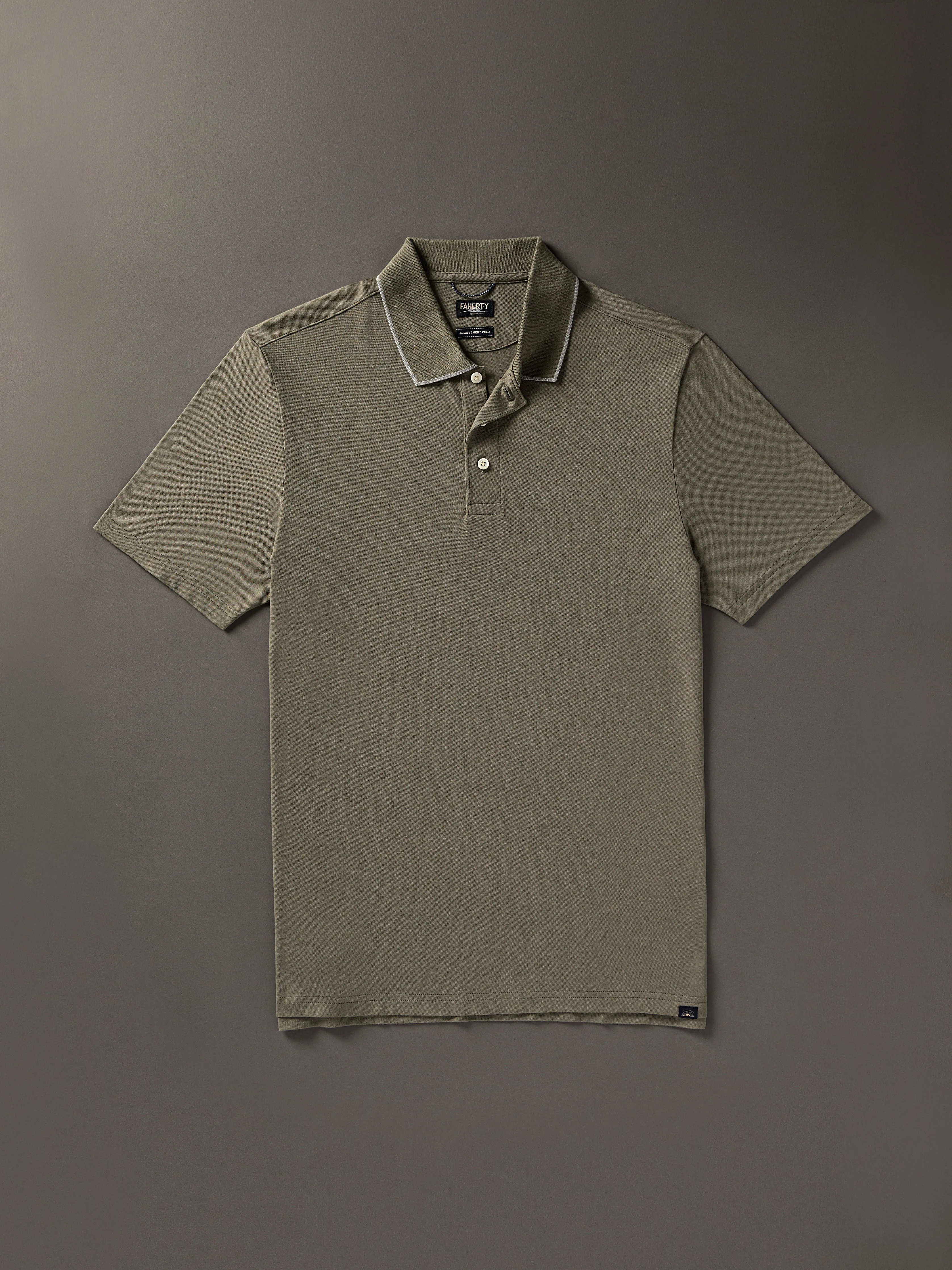 Movement™ Short-Sleeve Pique Polo Shirt - Olive Odyssey sold by Faherty product image thumbnail 3