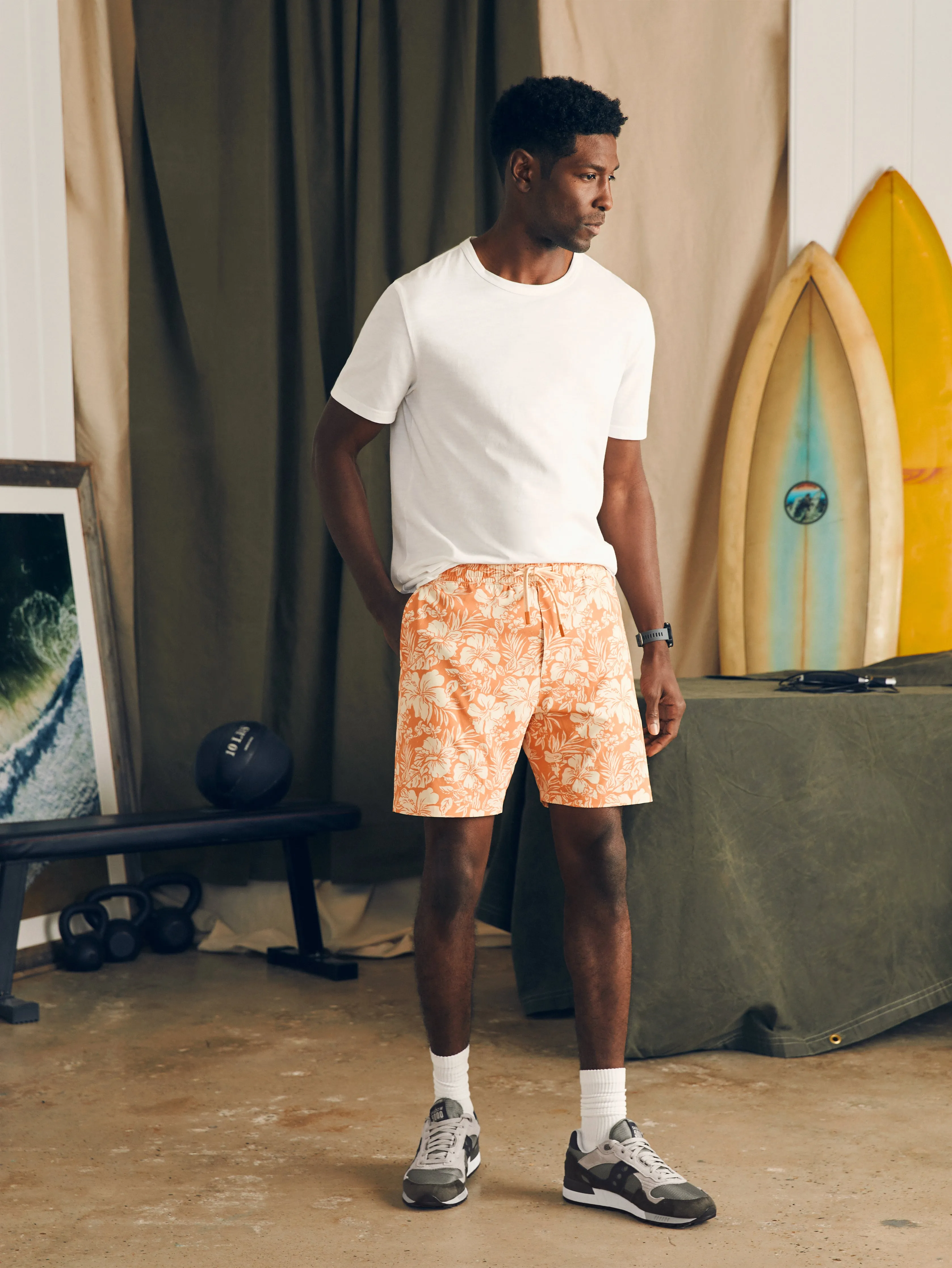 Shorelite Active Swim Short (7" Inseam) - Coral Blossom sold by Faherty product image thumbnail 4
