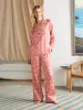 Sandwashed Silk Long Sleeve Pajama Set - Rose Tropic Trees sold by Faherty