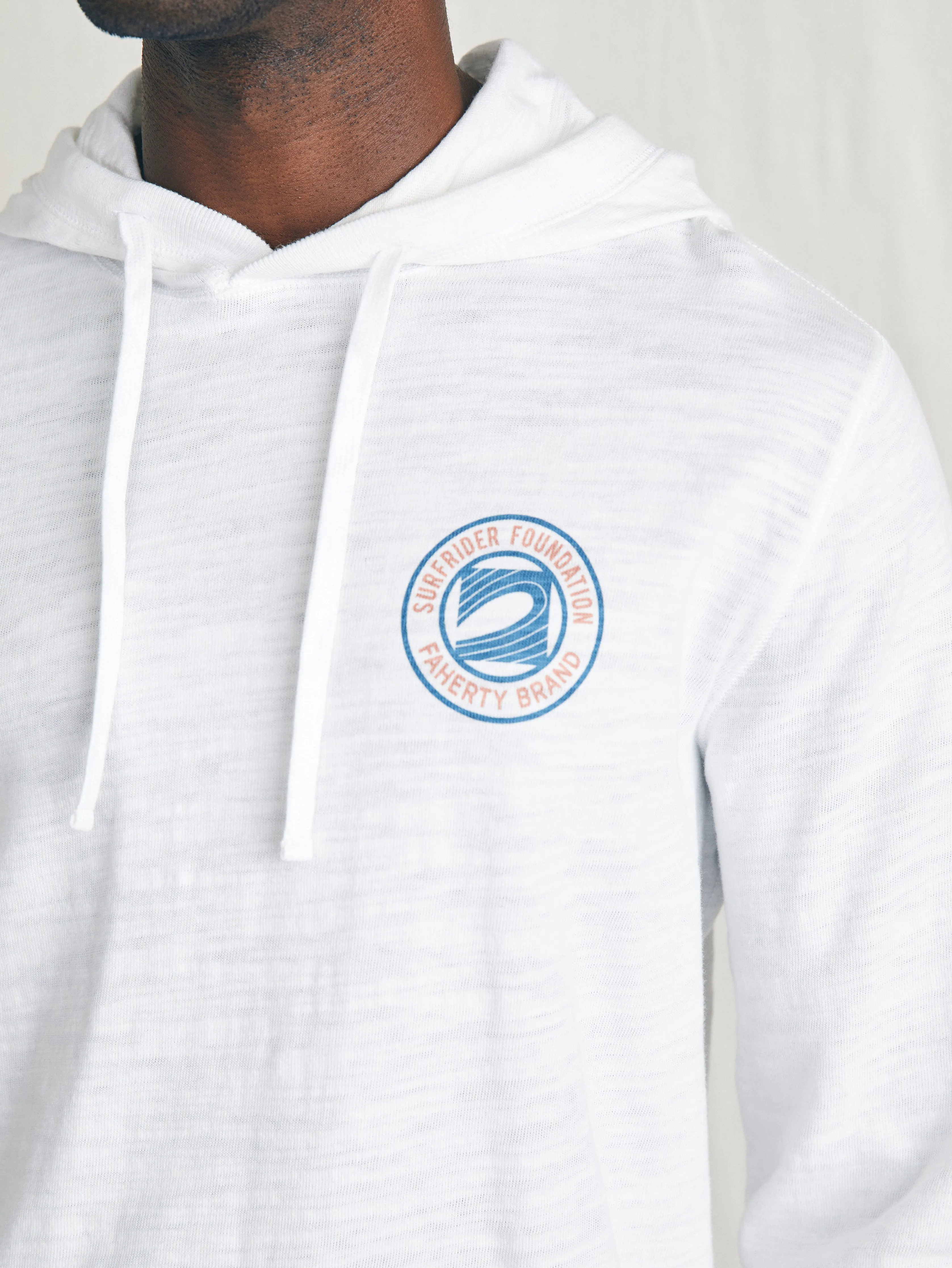 Surfrider Sunwashed Slub Hoodie - White sold by Faherty product image thumbnail 2