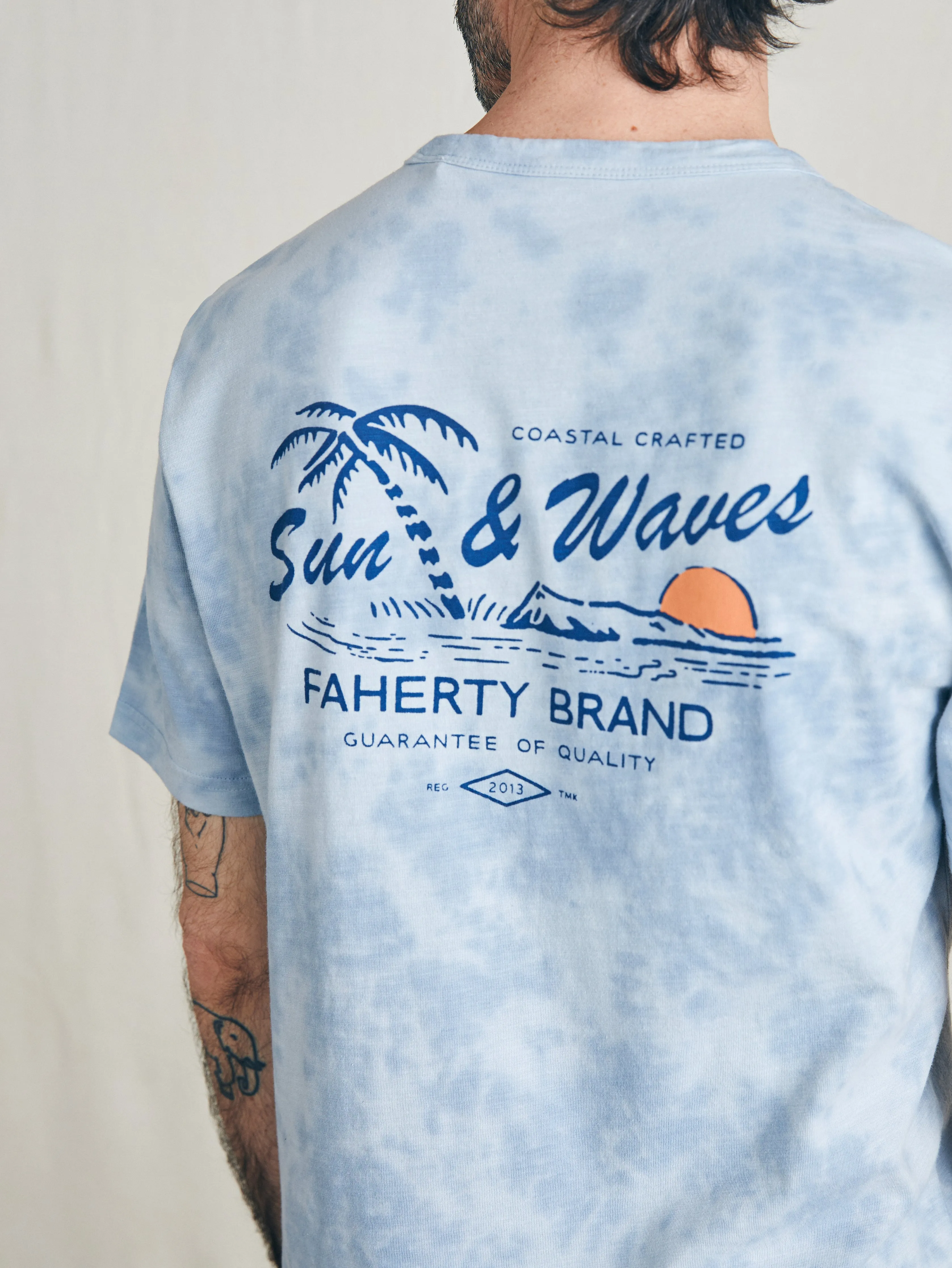 Sunwashed Graphic Tee - Blue Waves Wash sold by Faherty product image thumbnail 2