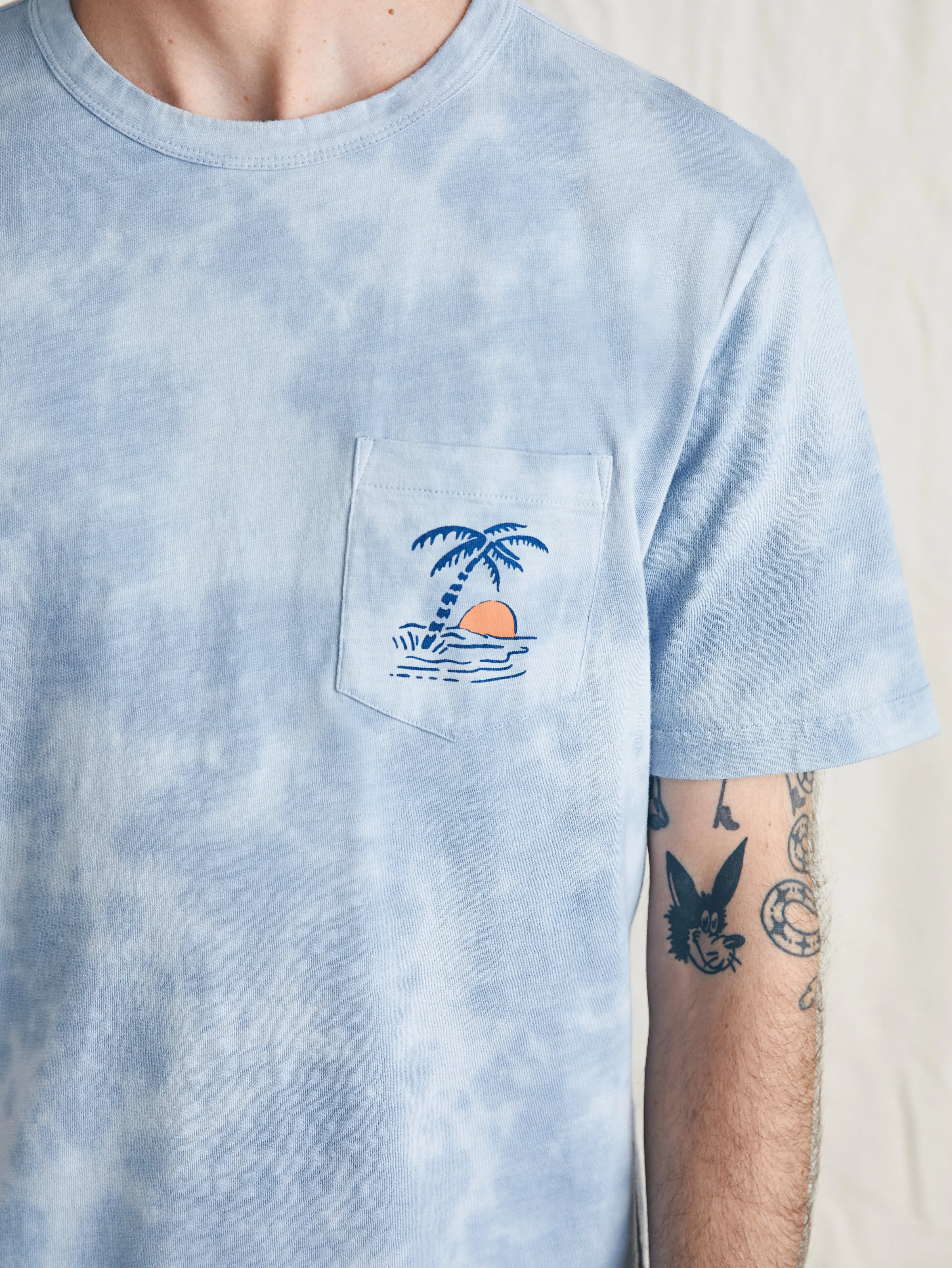 Sunwashed Graphic Tee - Blue Waves Wash sold by Faherty product image thumbnail 3