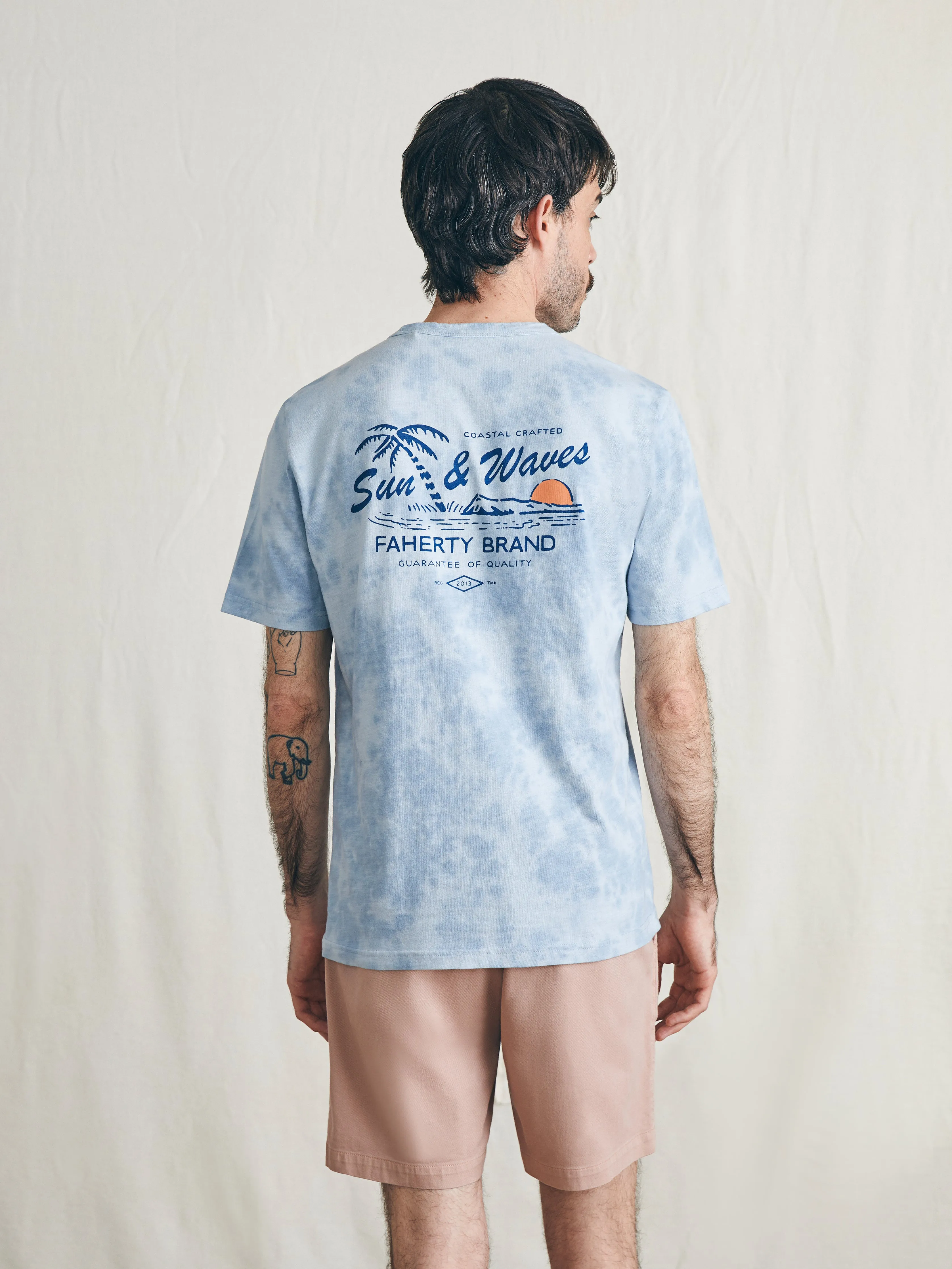 Sunwashed Graphic Tee - Blue Waves Wash sold by Faherty product image thumbnail 4