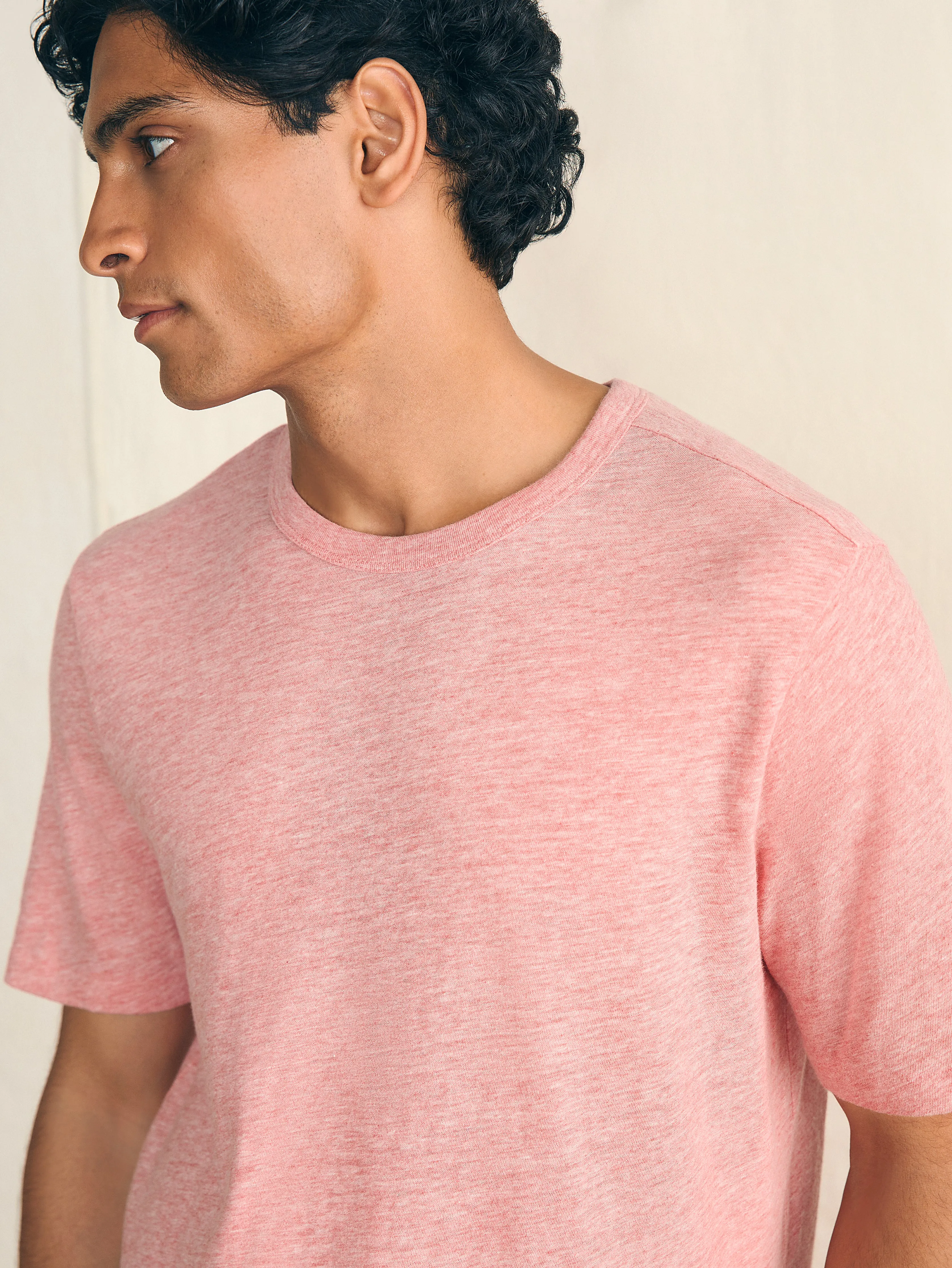 Short-Sleeve Vintage Chambray Tee - Vintage Rose Heather sold by Faherty product image thumbnail 3