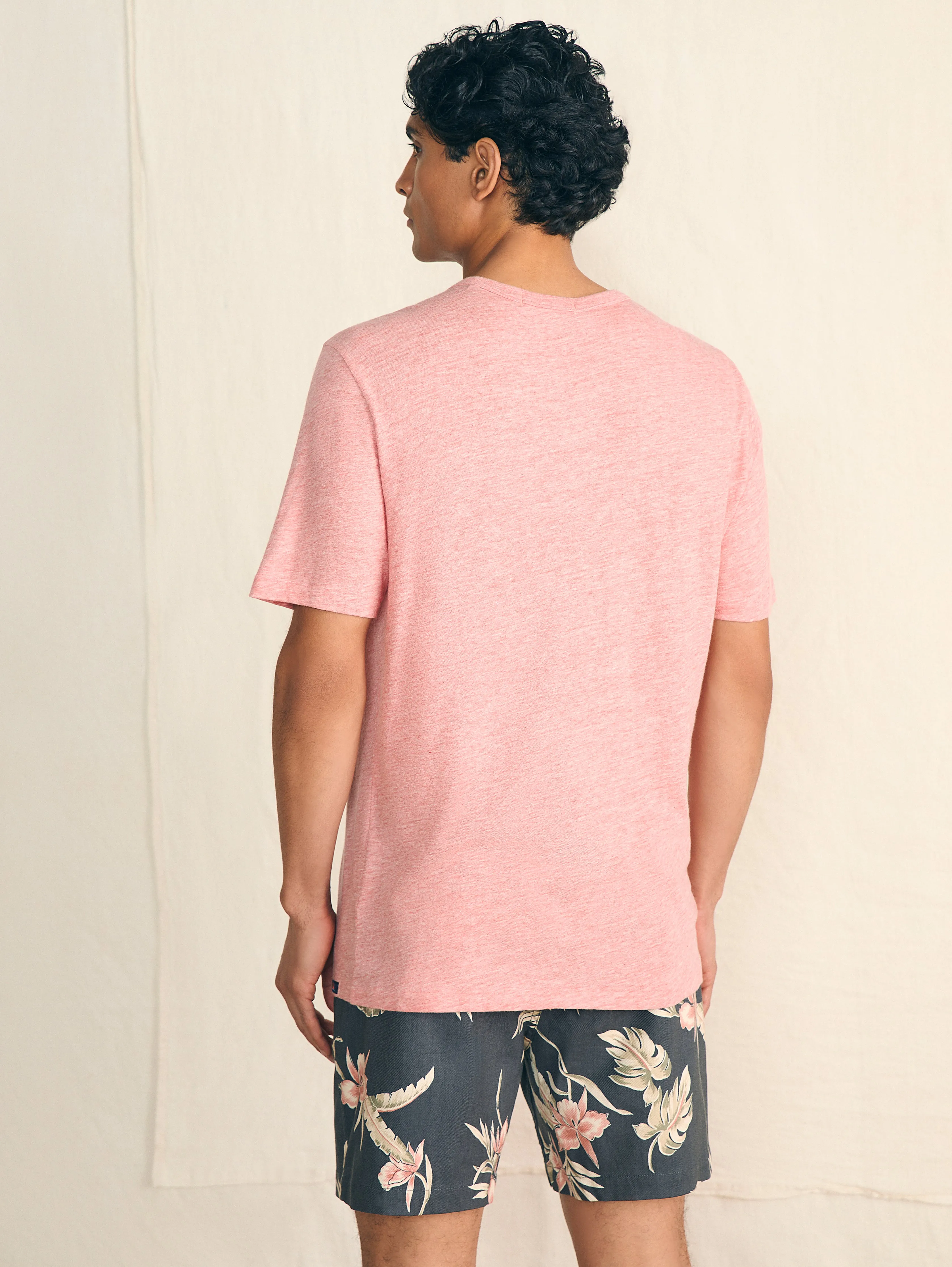 Short-Sleeve Vintage Chambray Tee - Vintage Rose Heather sold by Faherty product image thumbnail 5