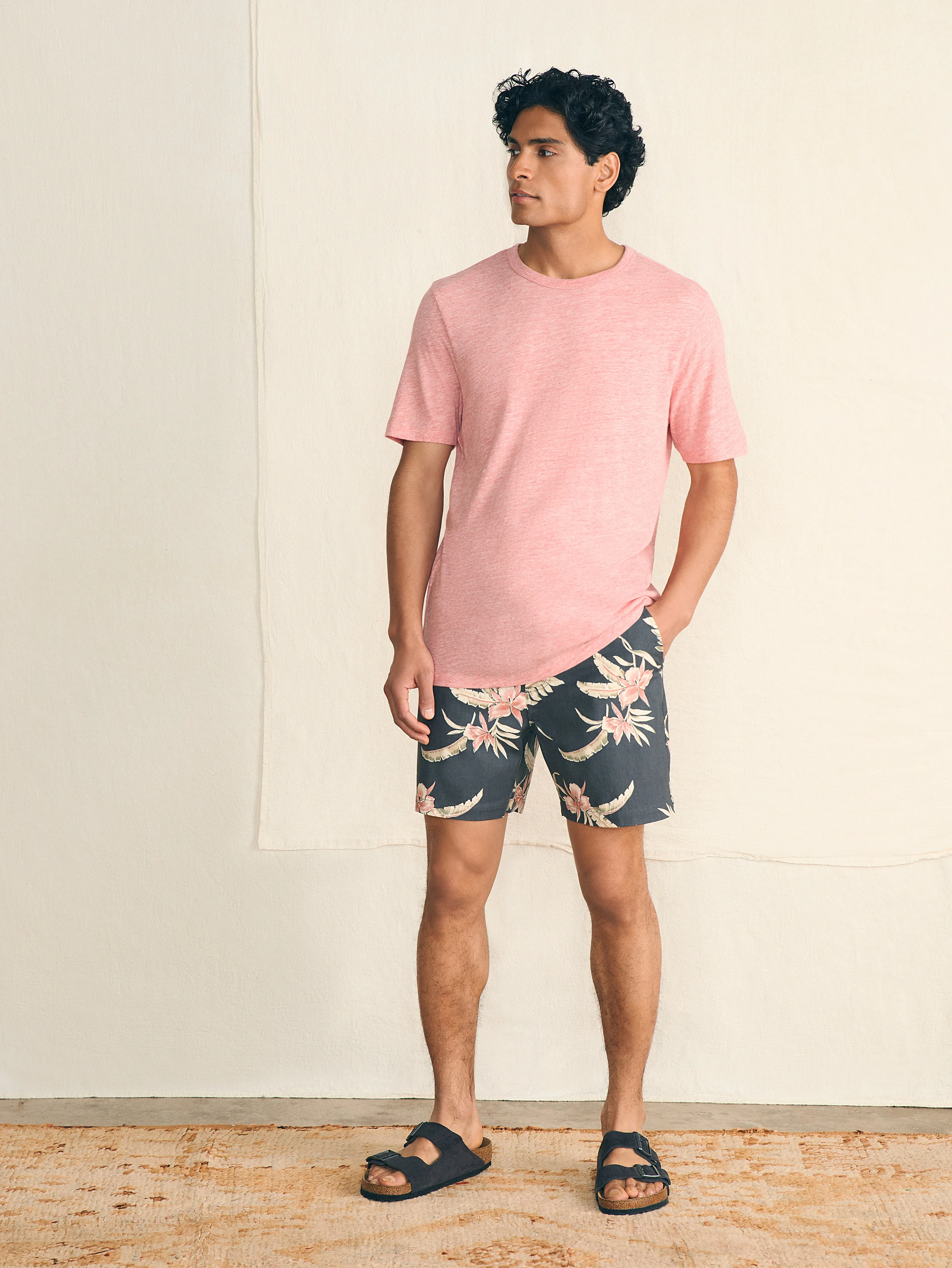 Short-Sleeve Vintage Chambray Tee - Vintage Rose Heather sold by Faherty product image thumbnail 4