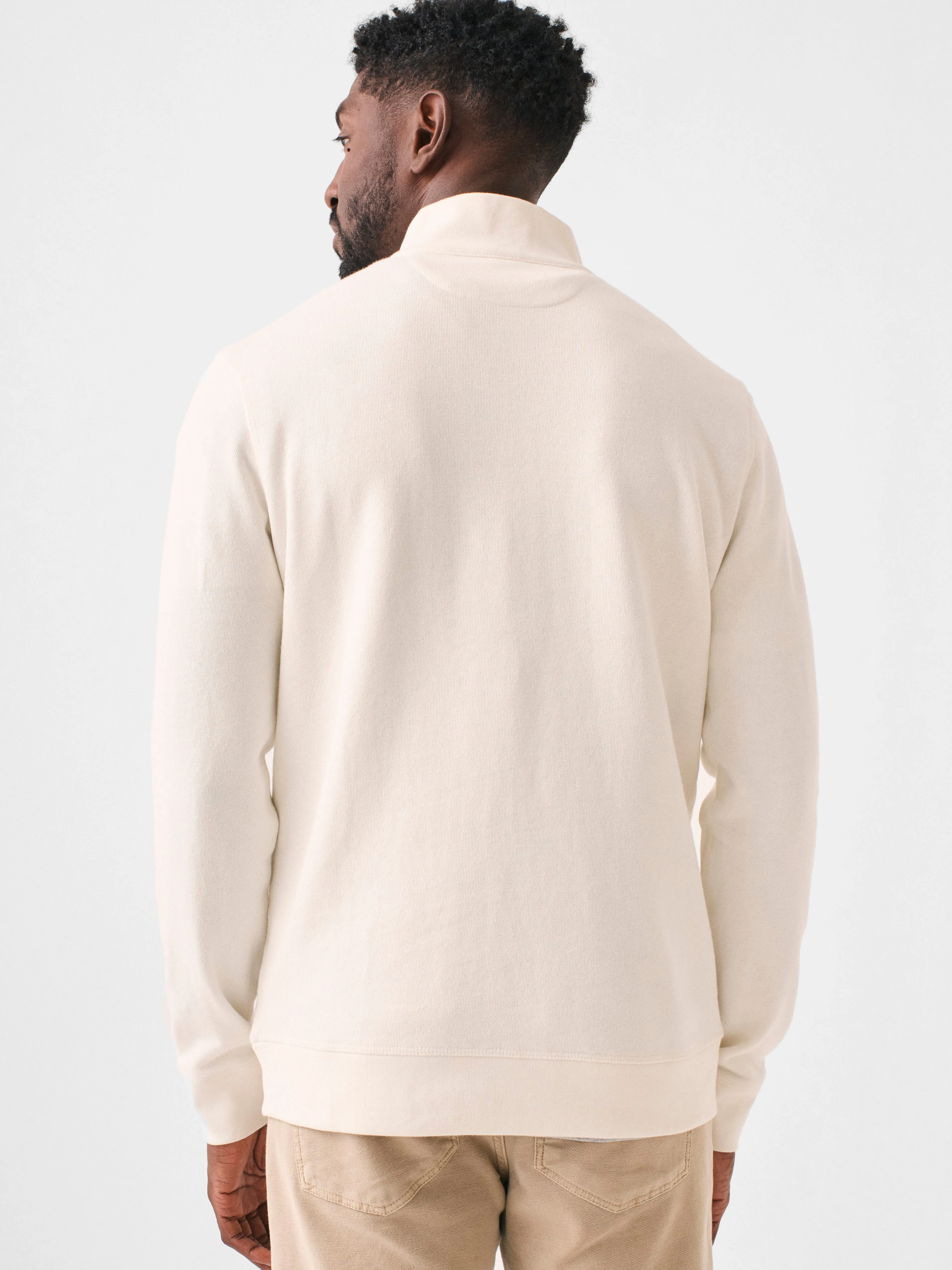 Kiawah Long-Sleeve Terry Quarter Zip - Solar White sold by Faherty product image thumbnail 3