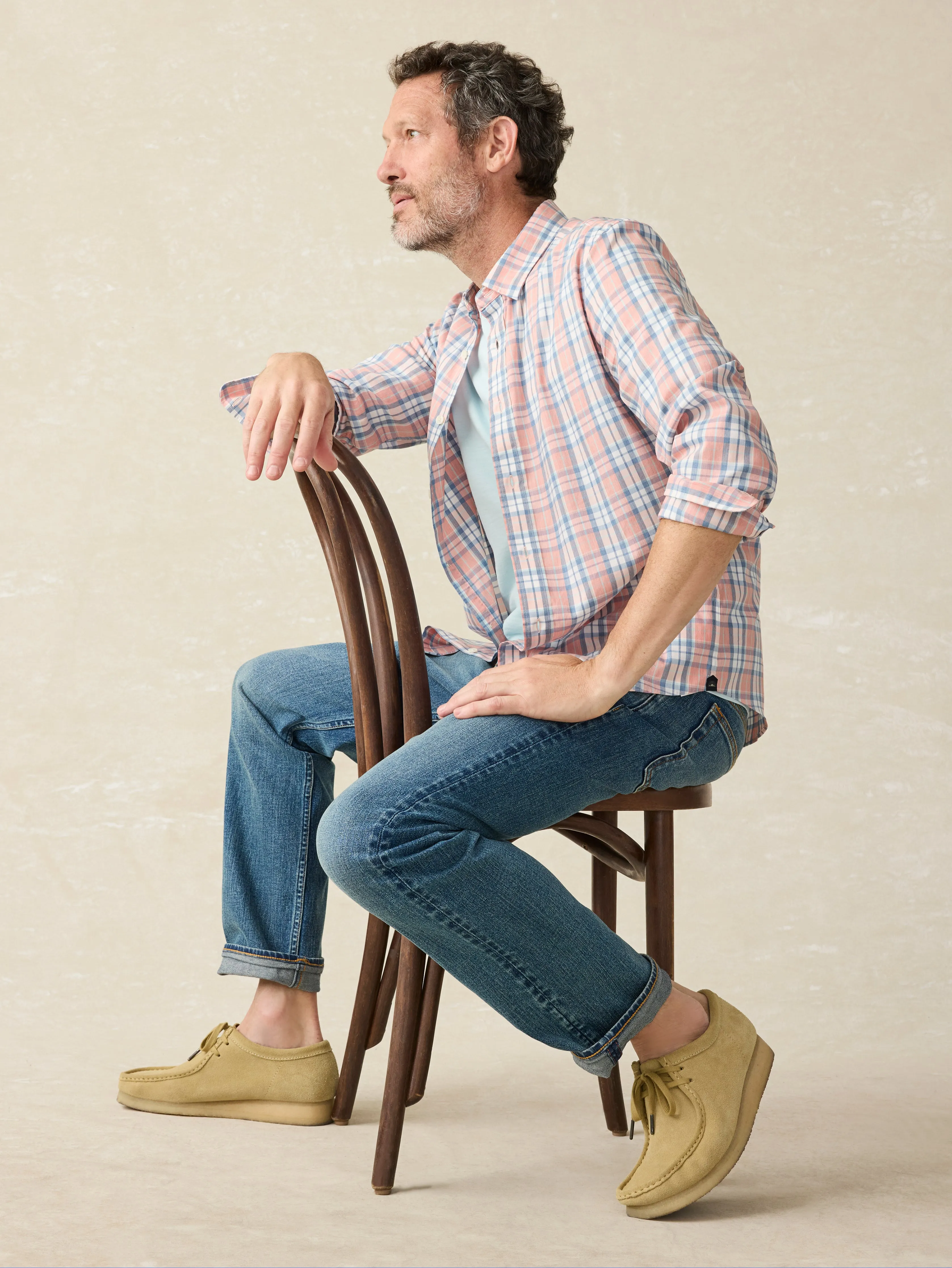 Movement™ Shirt (Tall) - Ocean Coral Plaid sold by Faherty product image thumbnail 4