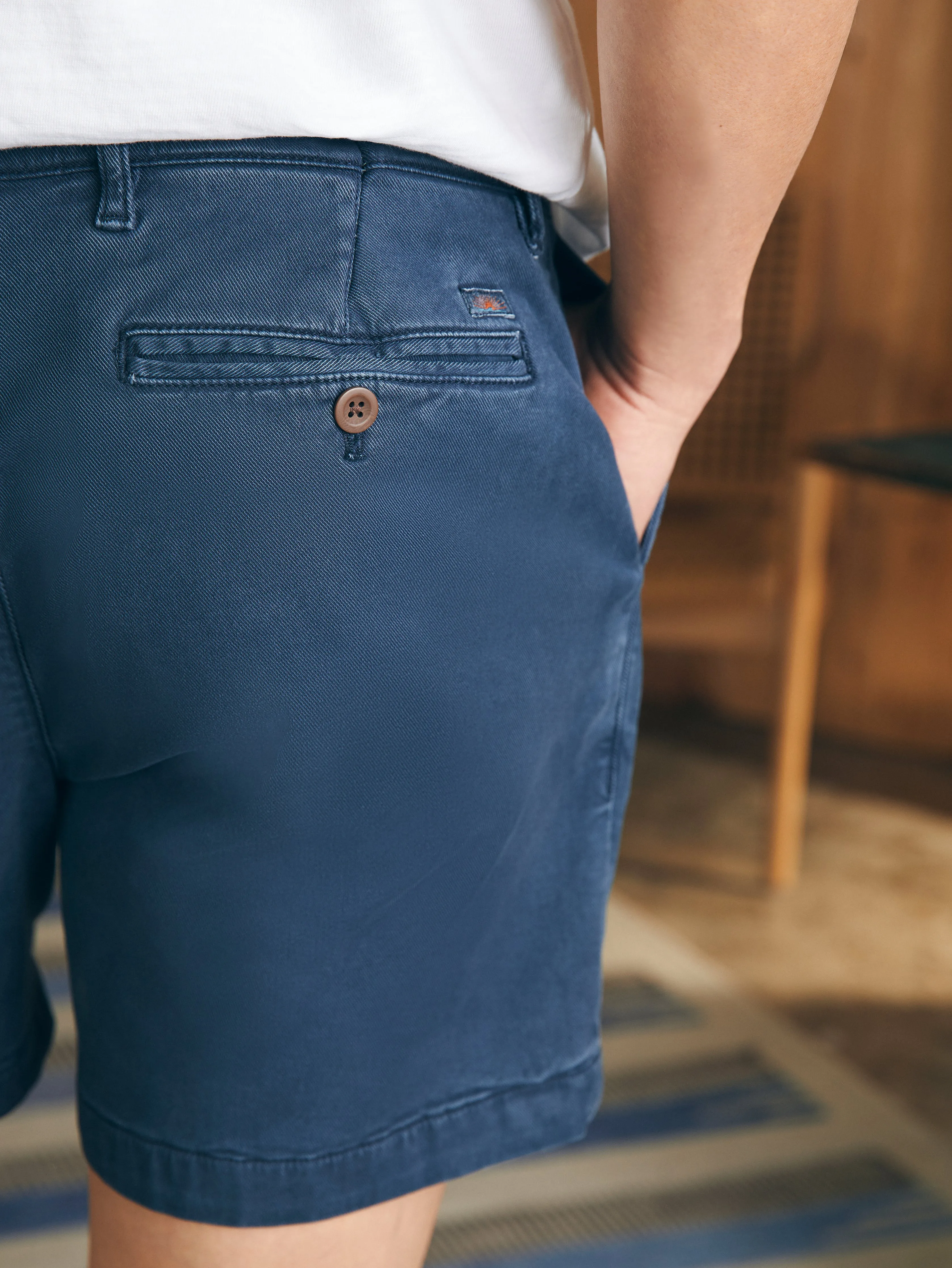 Coastline Stretch Chino Short (6" Inseam) - Blue Nights sold by Faherty product image thumbnail 4