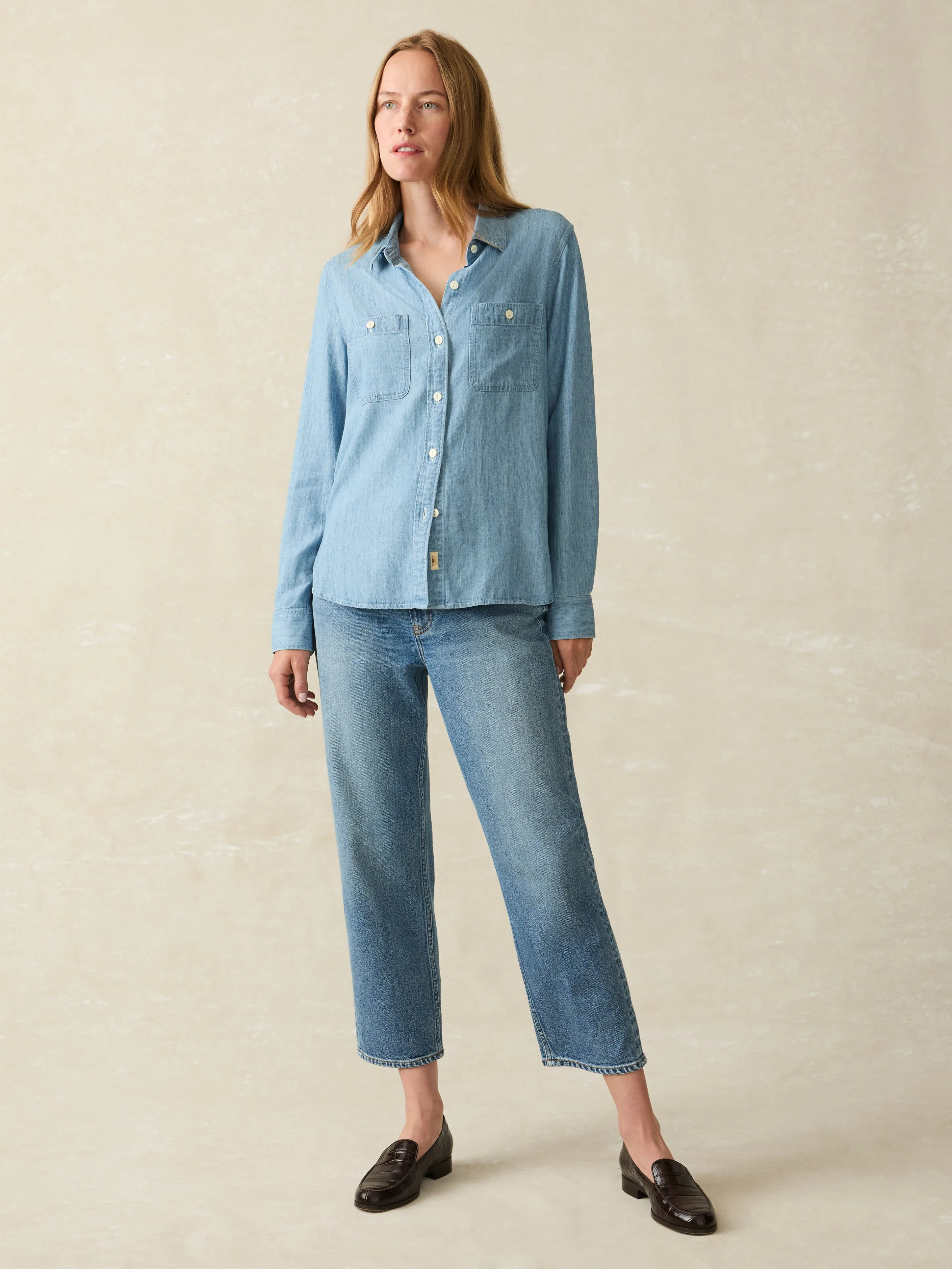 Tried & True Chambray Shirt - Mid Wash sold by Faherty product image thumbnail 3