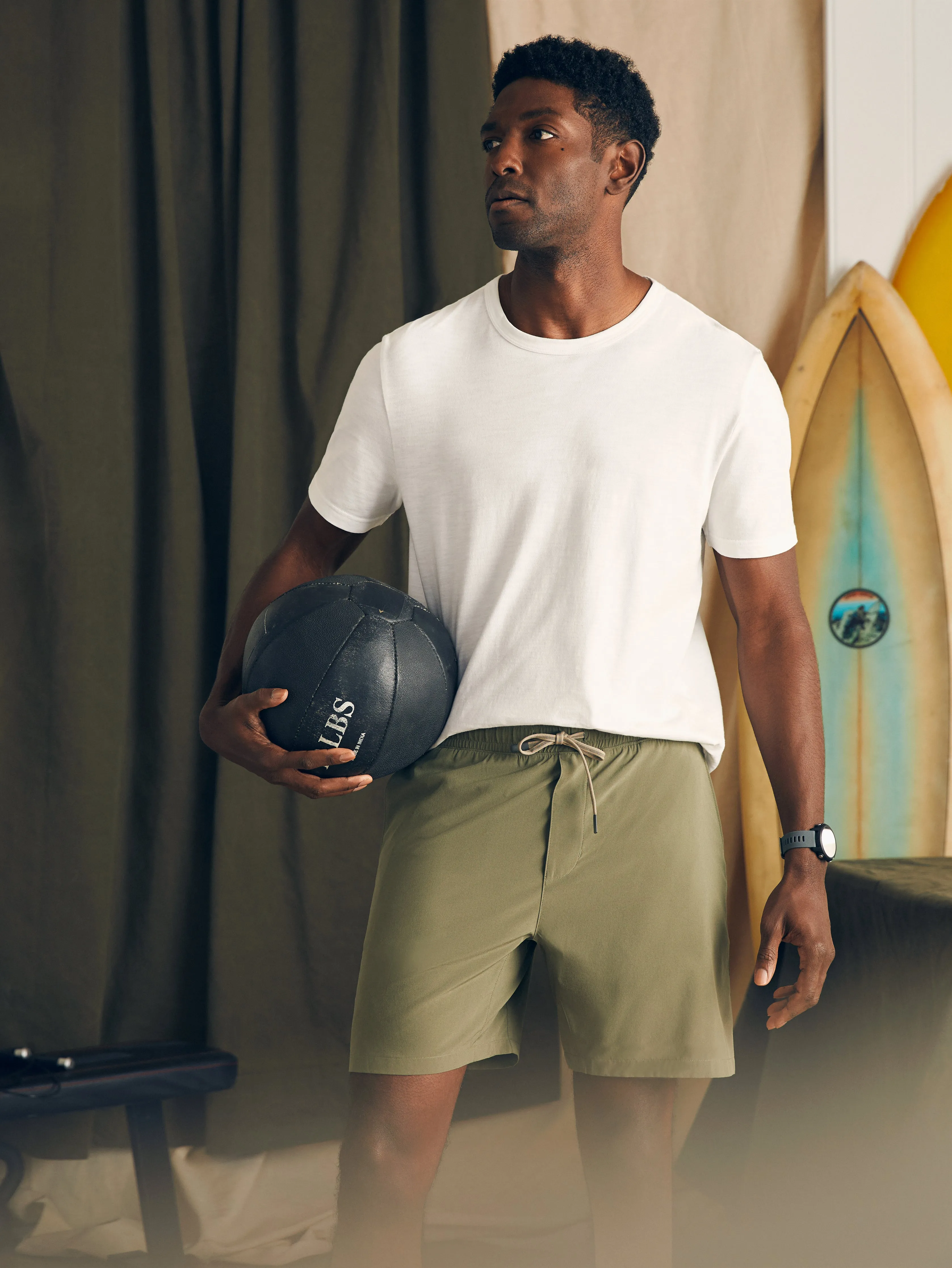 Shorelite Active Swim Short (7" Inseam) - Light Pine sold by Faherty product image thumbnail 3