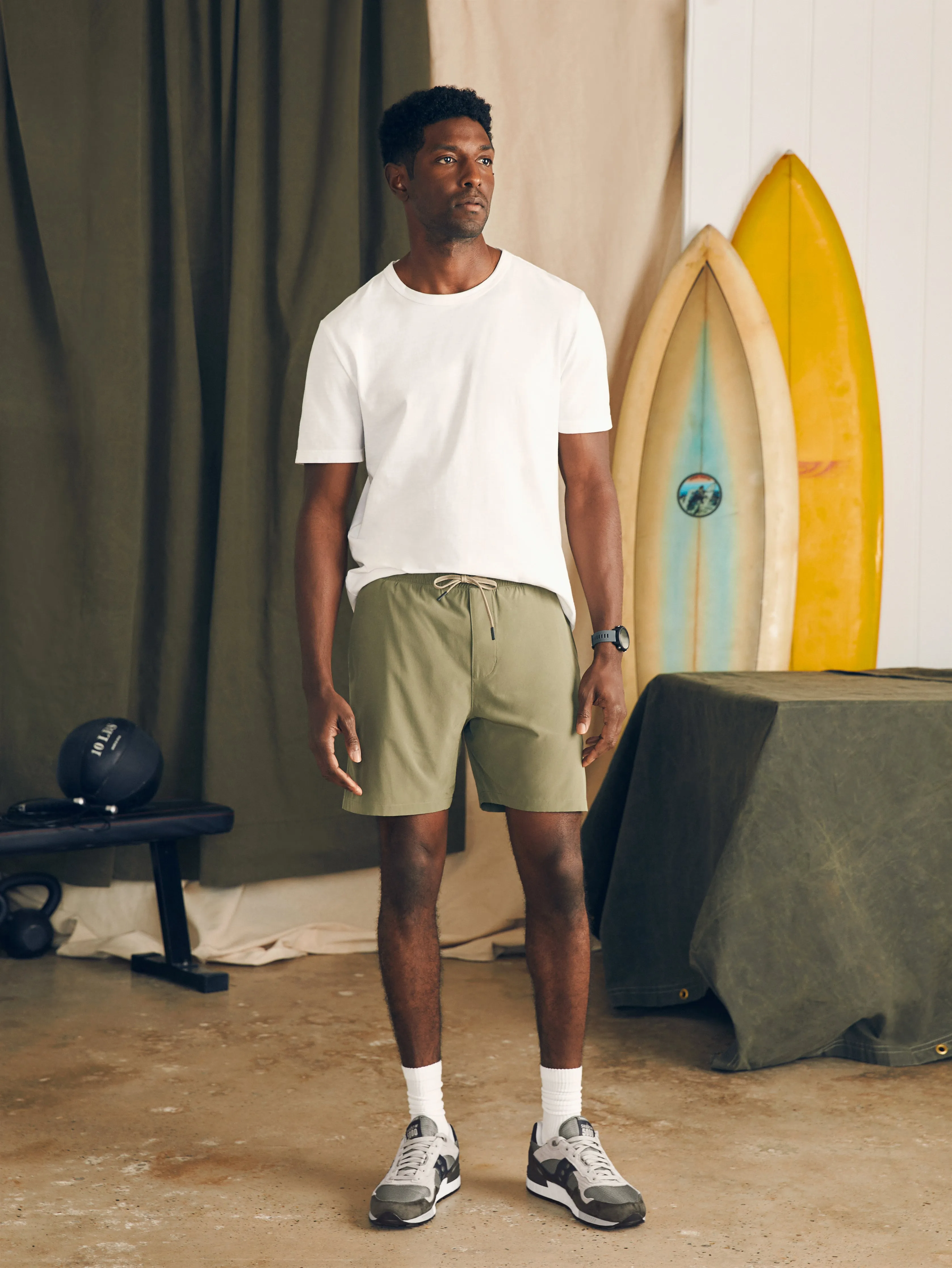 Shorelite Active Swim Short (7" Inseam) - Light Pine sold by Faherty product image thumbnail 5