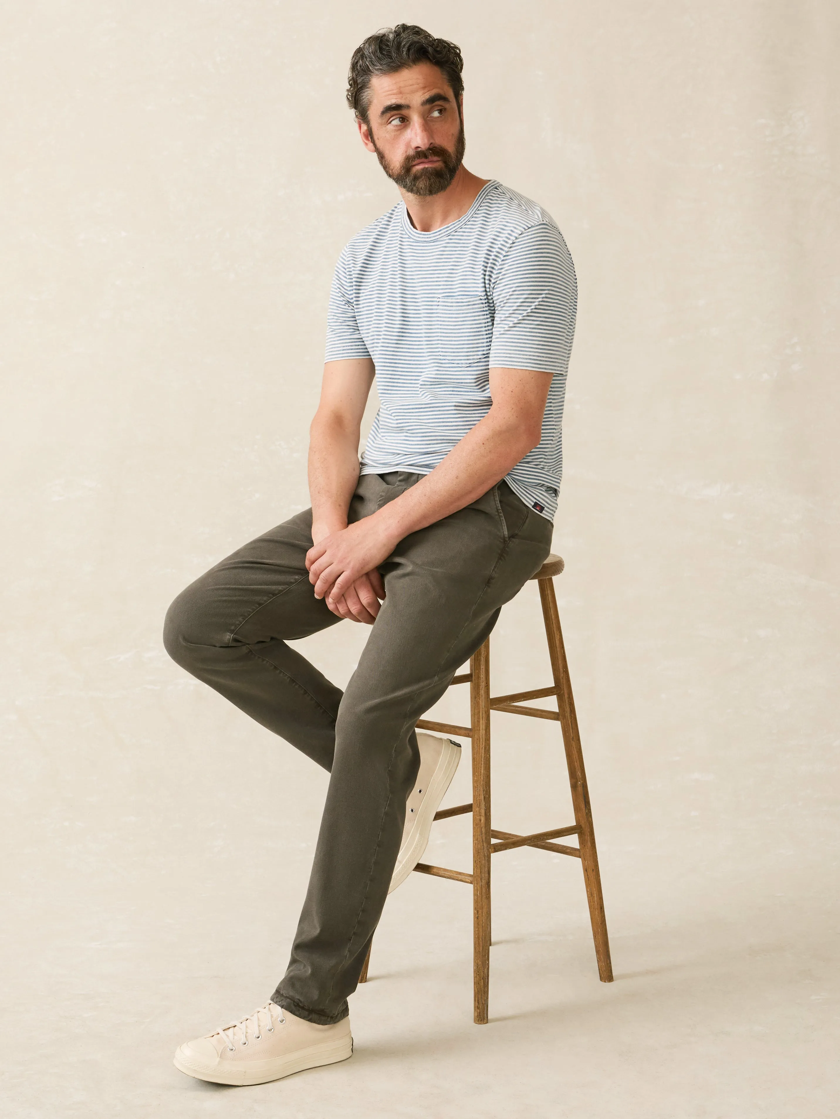 Coastline Stretch Chino - Faded Black sold by Faherty product image thumbnail 3
