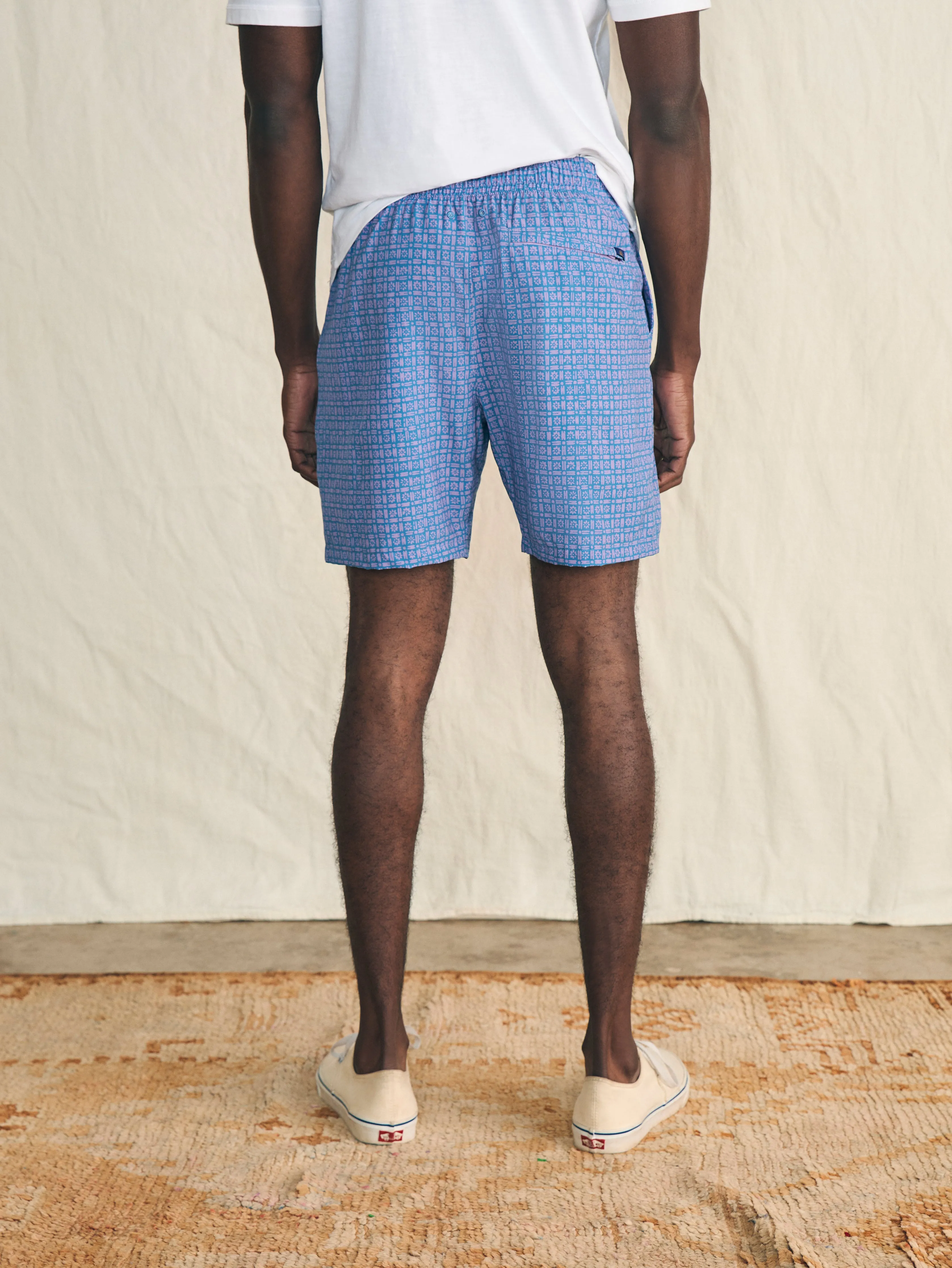 Shorelite Active Swim Short (7" Inseam) - Bluebell Flare Geo sold by Faherty product image thumbnail 5