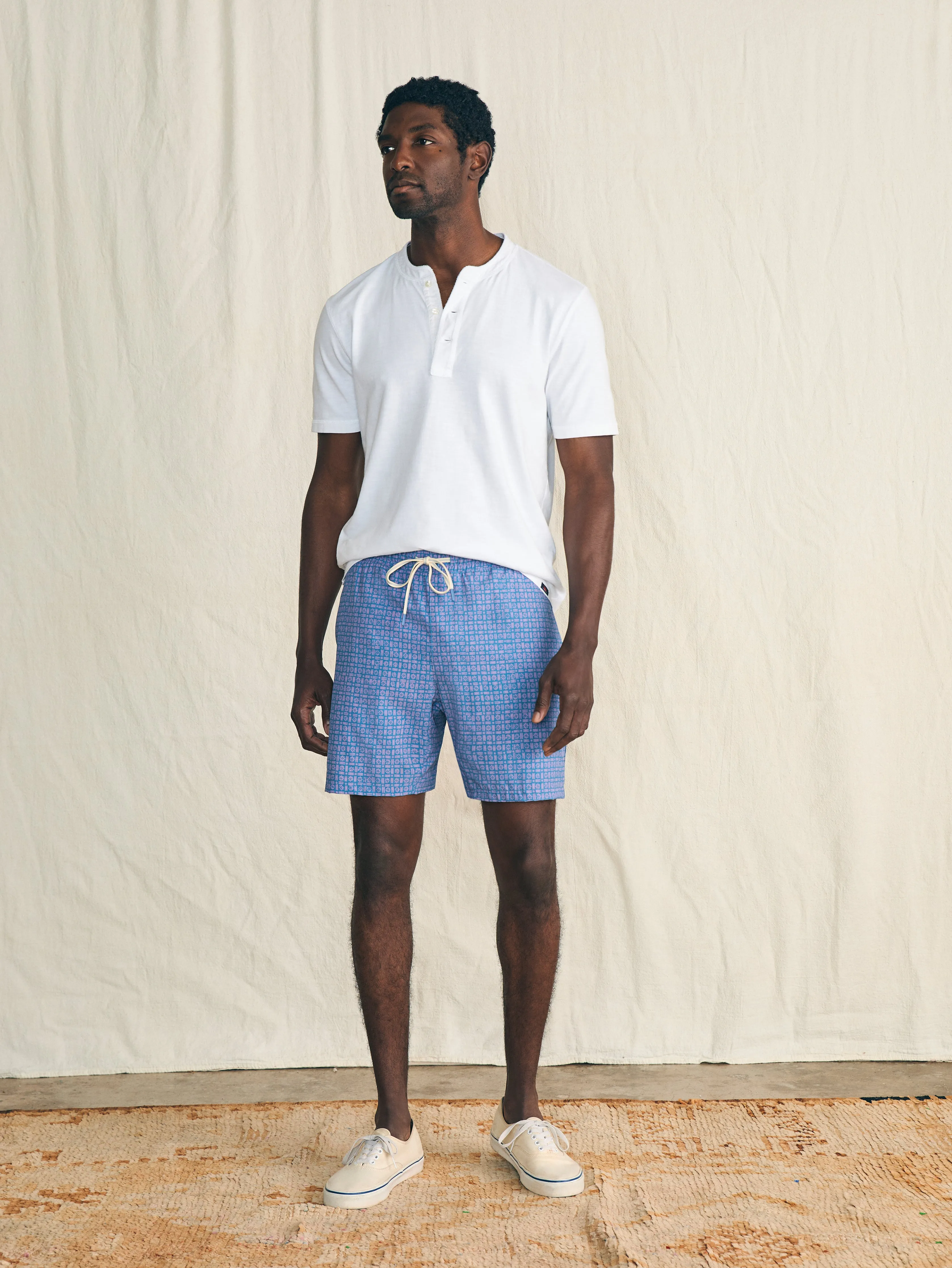 Shorelite Active Swim Short (7" Inseam) - Bluebell Flare Geo sold by Faherty product image thumbnail 4