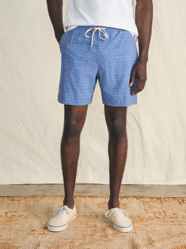 Shorelite Active Swim Short (7" Inseam) - Bluebell Flare Geo sold by Faherty
