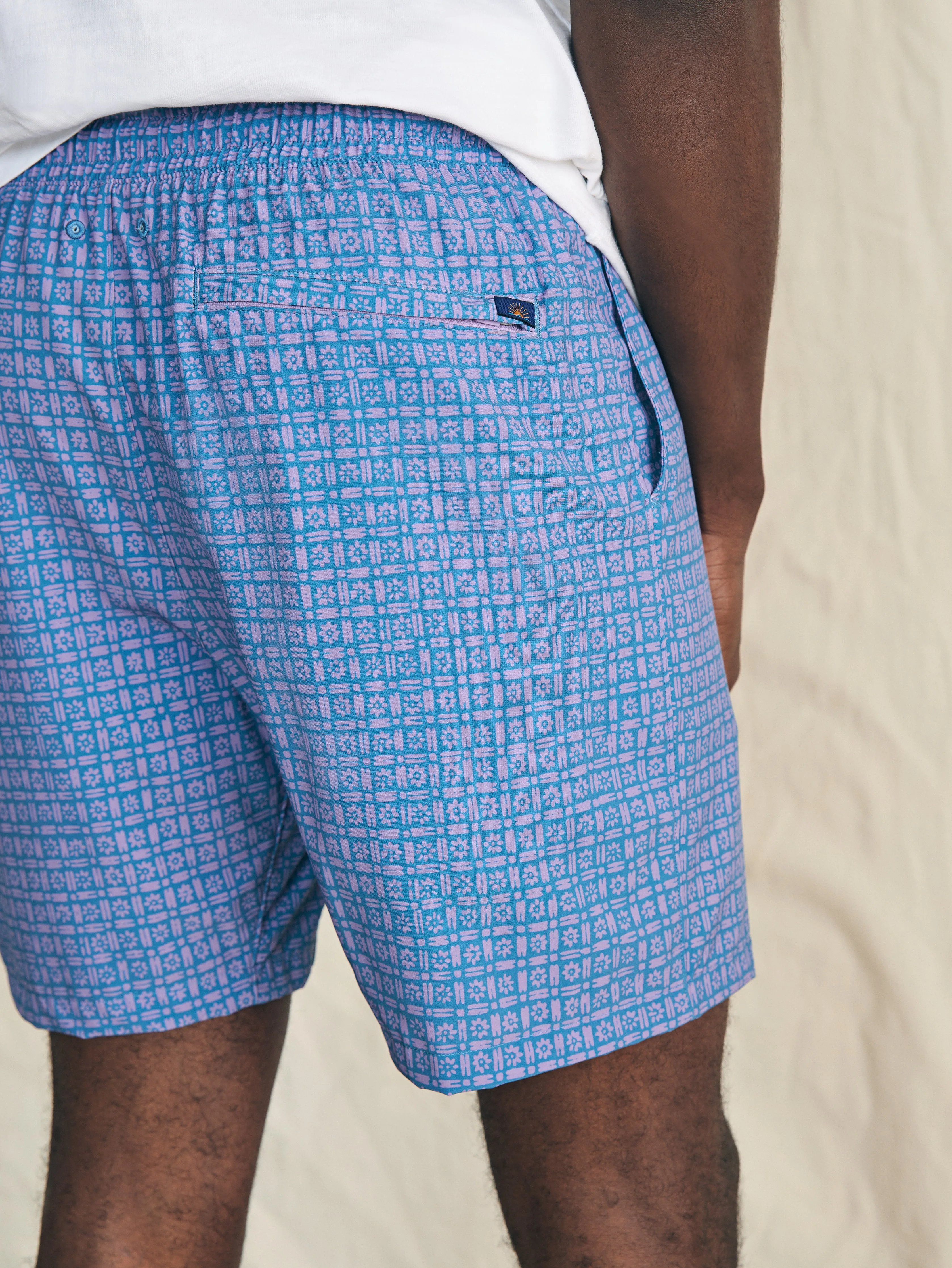 Shorelite Active Swim Short (7" Inseam) - Bluebell Flare Geo sold by Faherty product image thumbnail 2