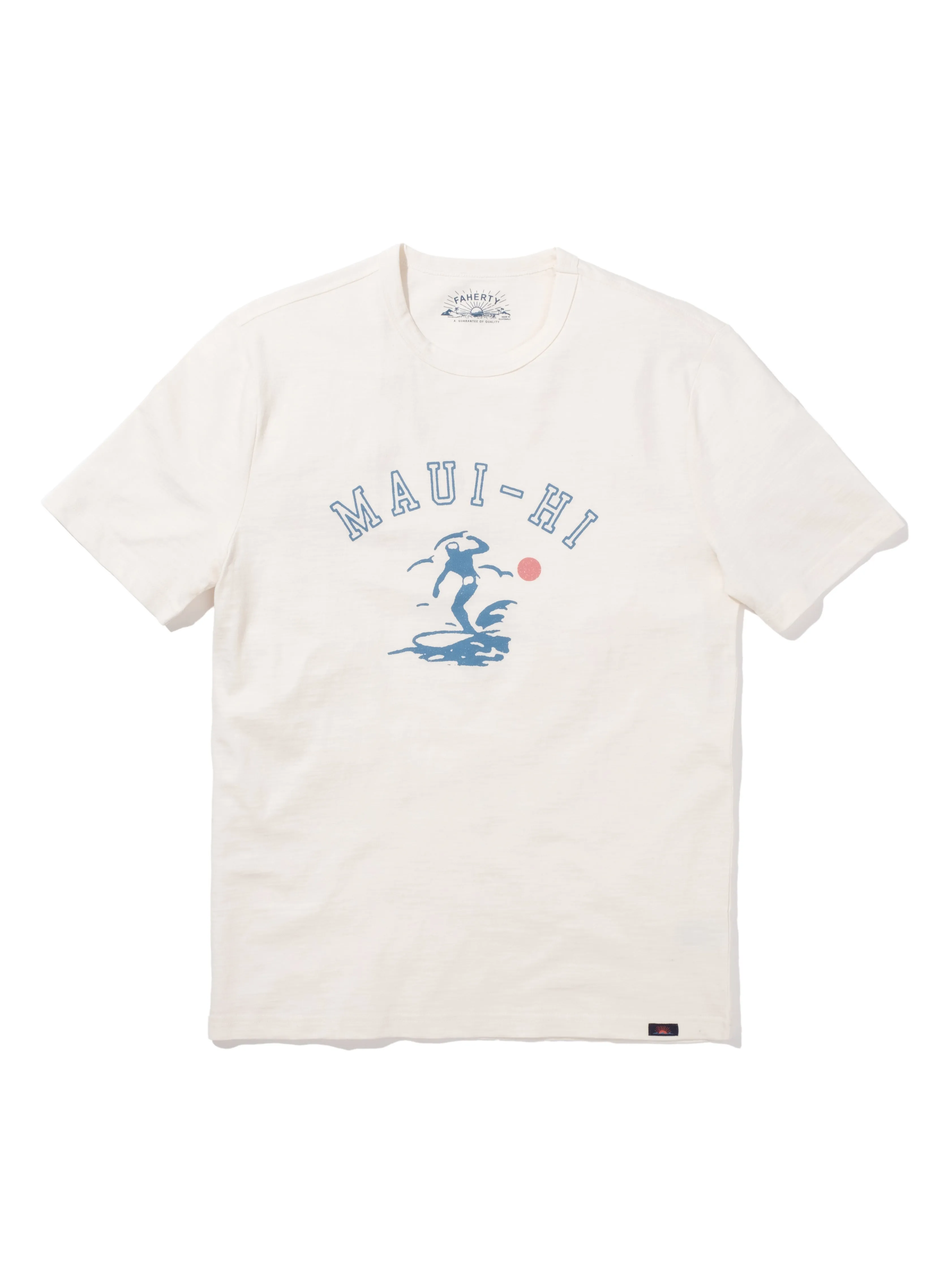 Maui Short-Sleeve Crew T-Shirt - White sold by Faherty
