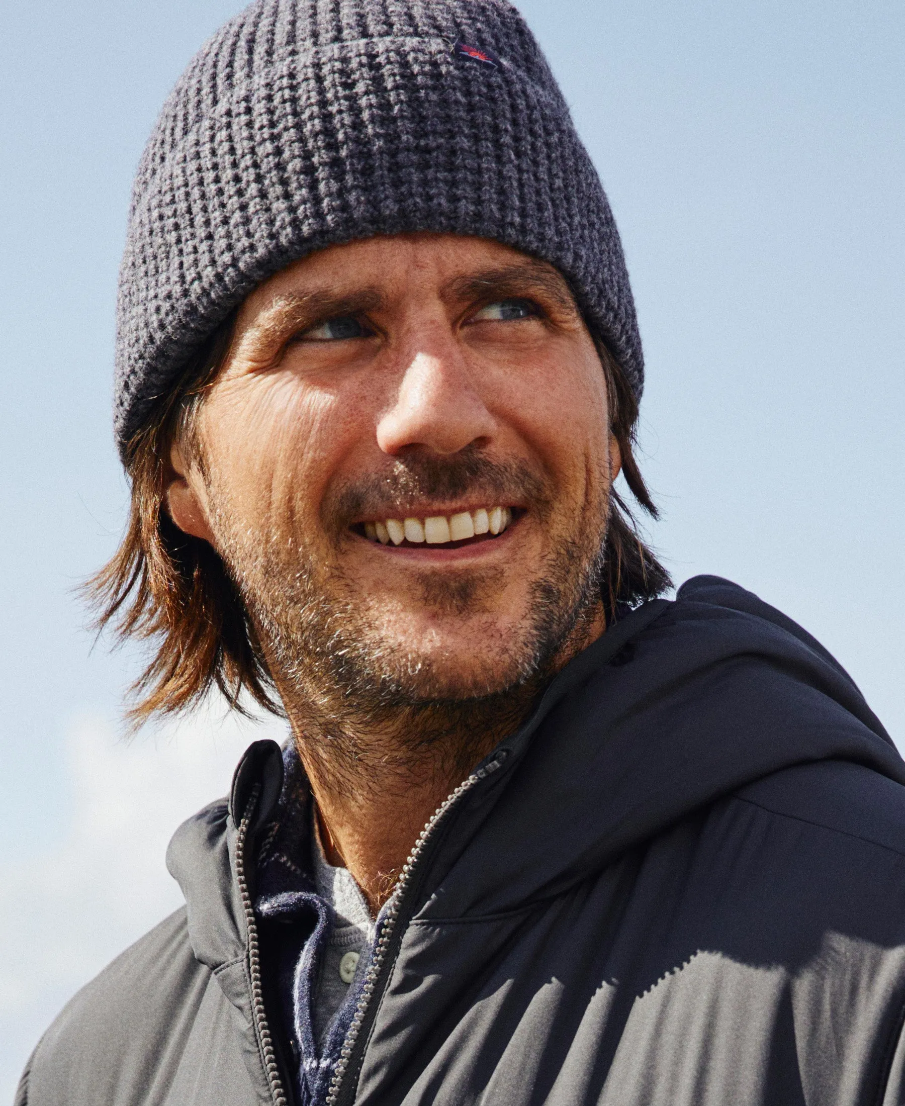 Waffle Beanie - Charcoal Heather sold by Faherty