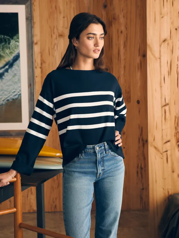 Sport Jersey Long-Sleeve Tee - Cape May Stripe sold by Faherty