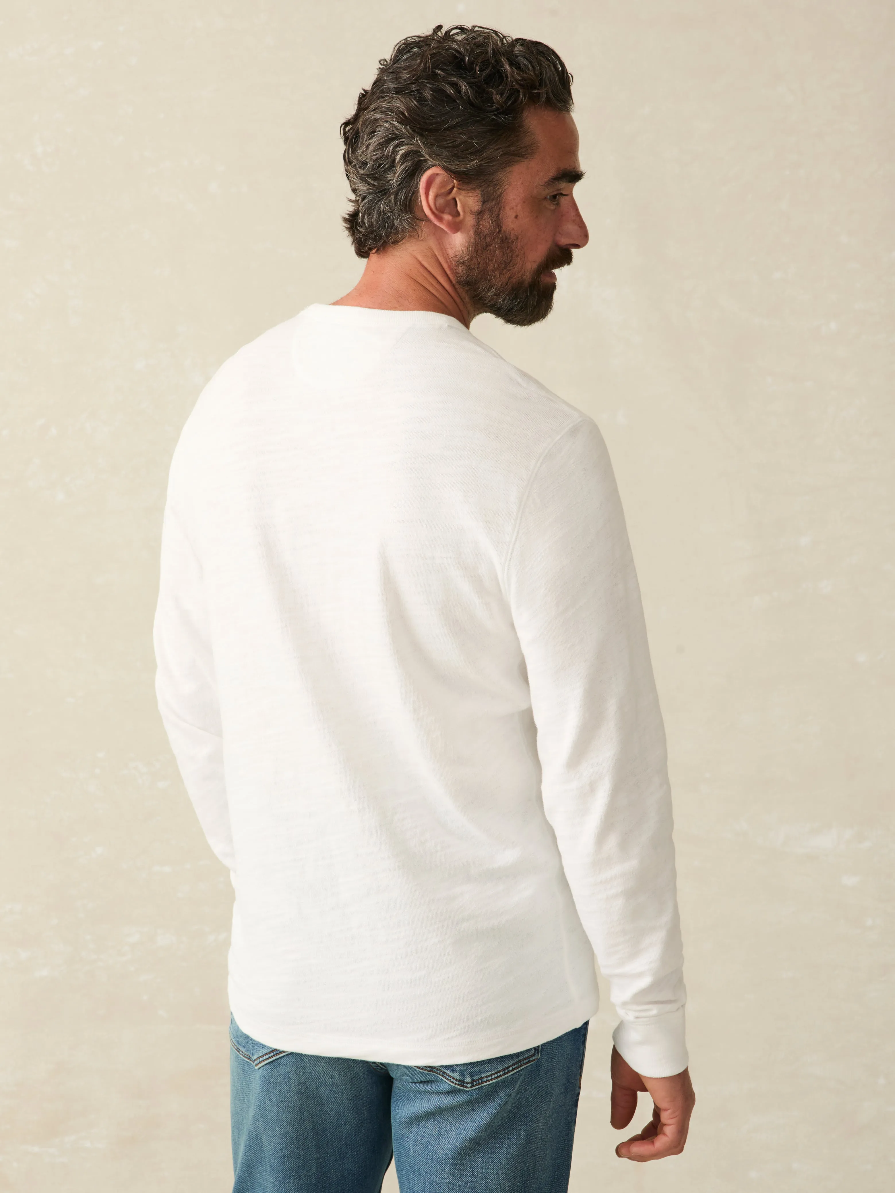 Sunwashed Slub Crew - White sold by Faherty product image thumbnail 5