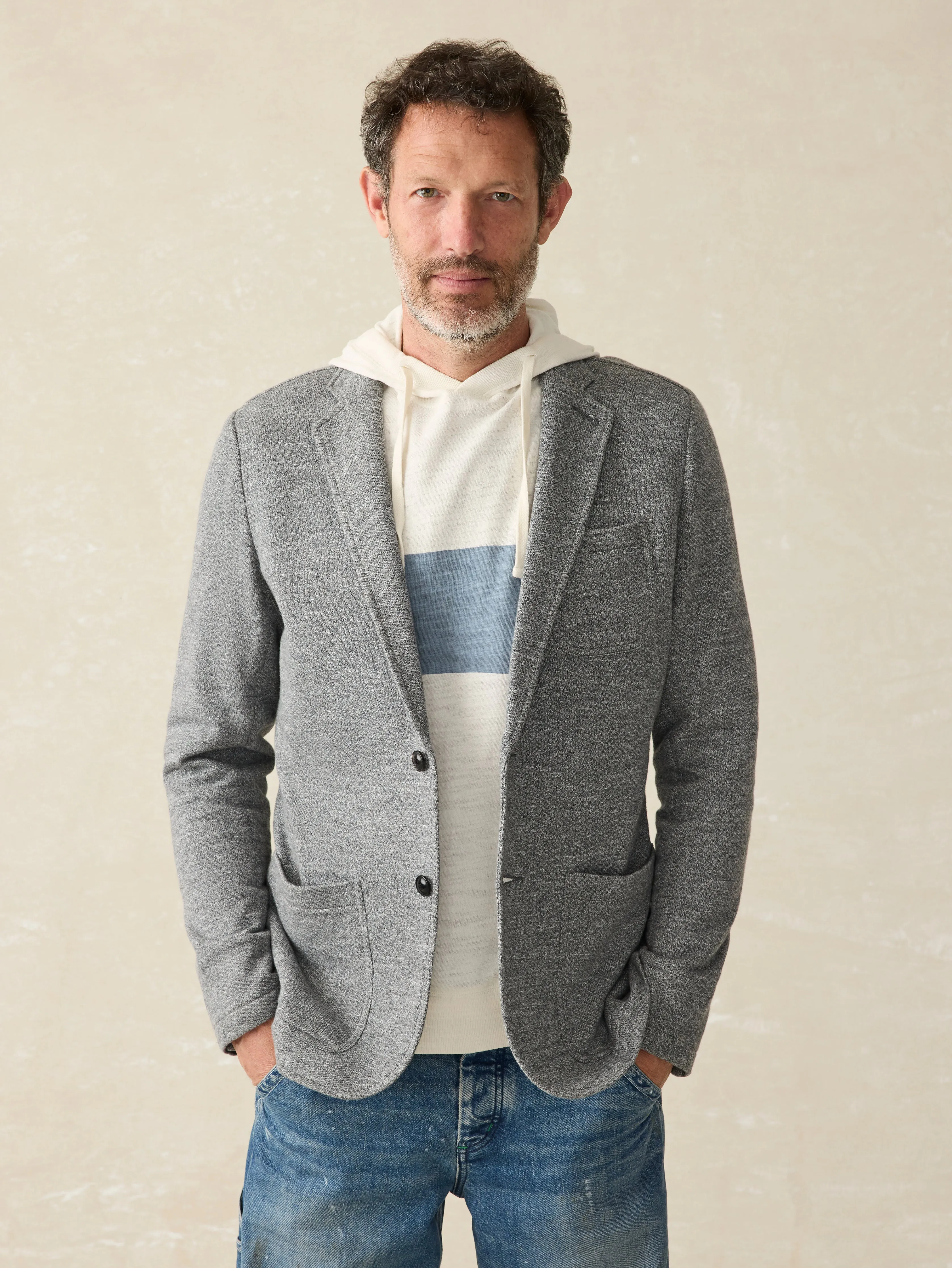 Inlet Knit Blazer (Tall) - Heather Grey sold by Faherty product image thumbnail 3