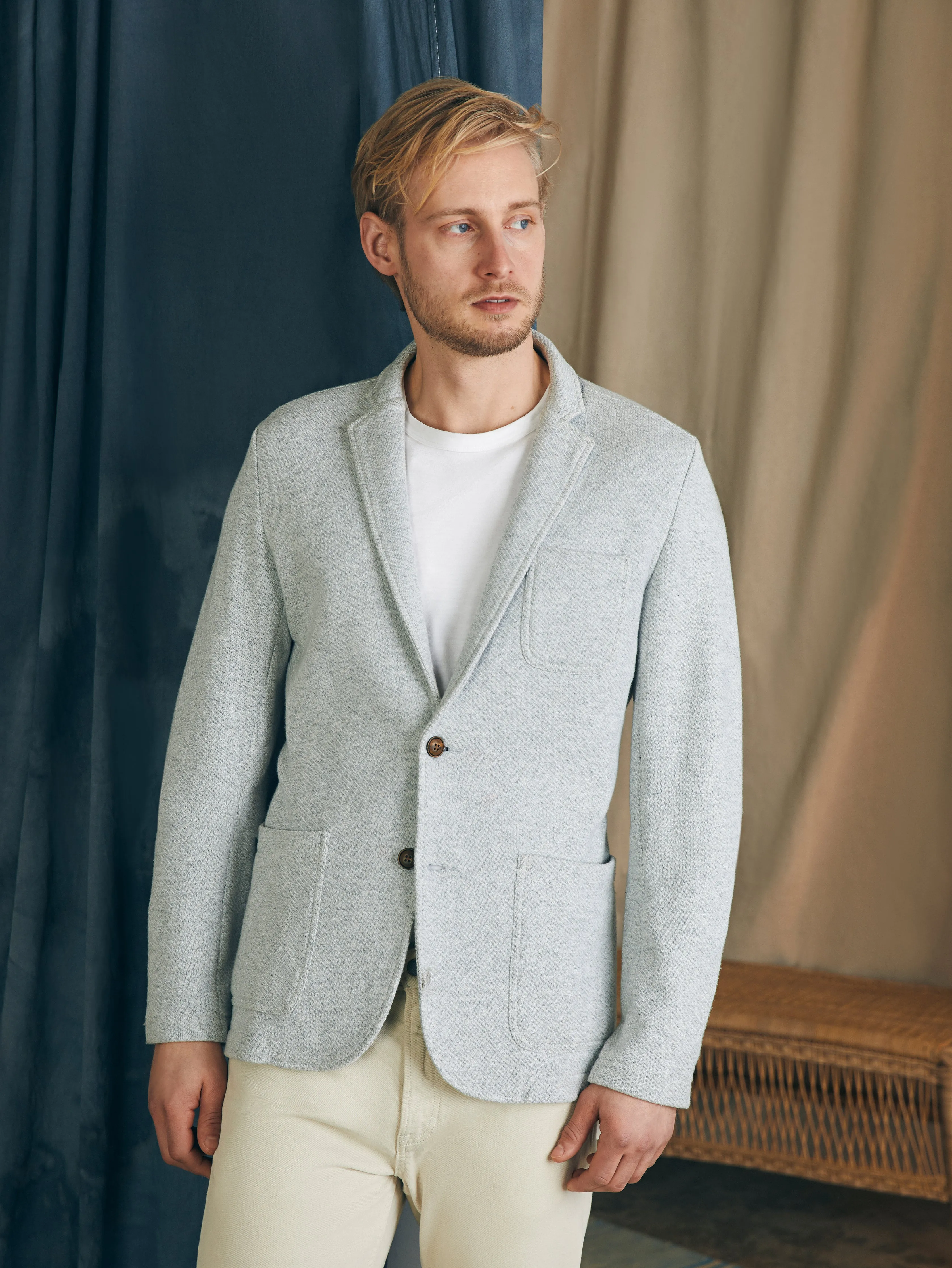 Inlet Knit Blazer (Tall) - Heather Grey sold by Faherty product image thumbnail 2