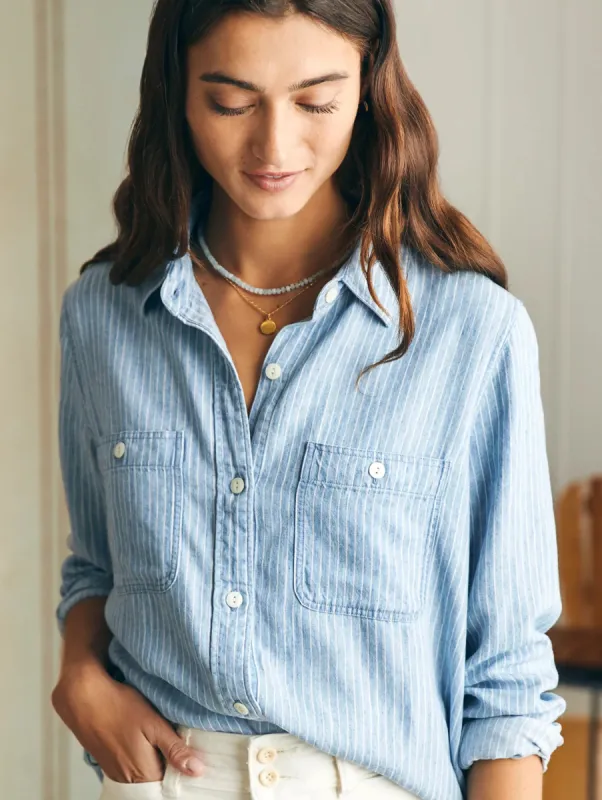 Tried & True Chambray Shirt - Tried And True Stripe sold by Faherty