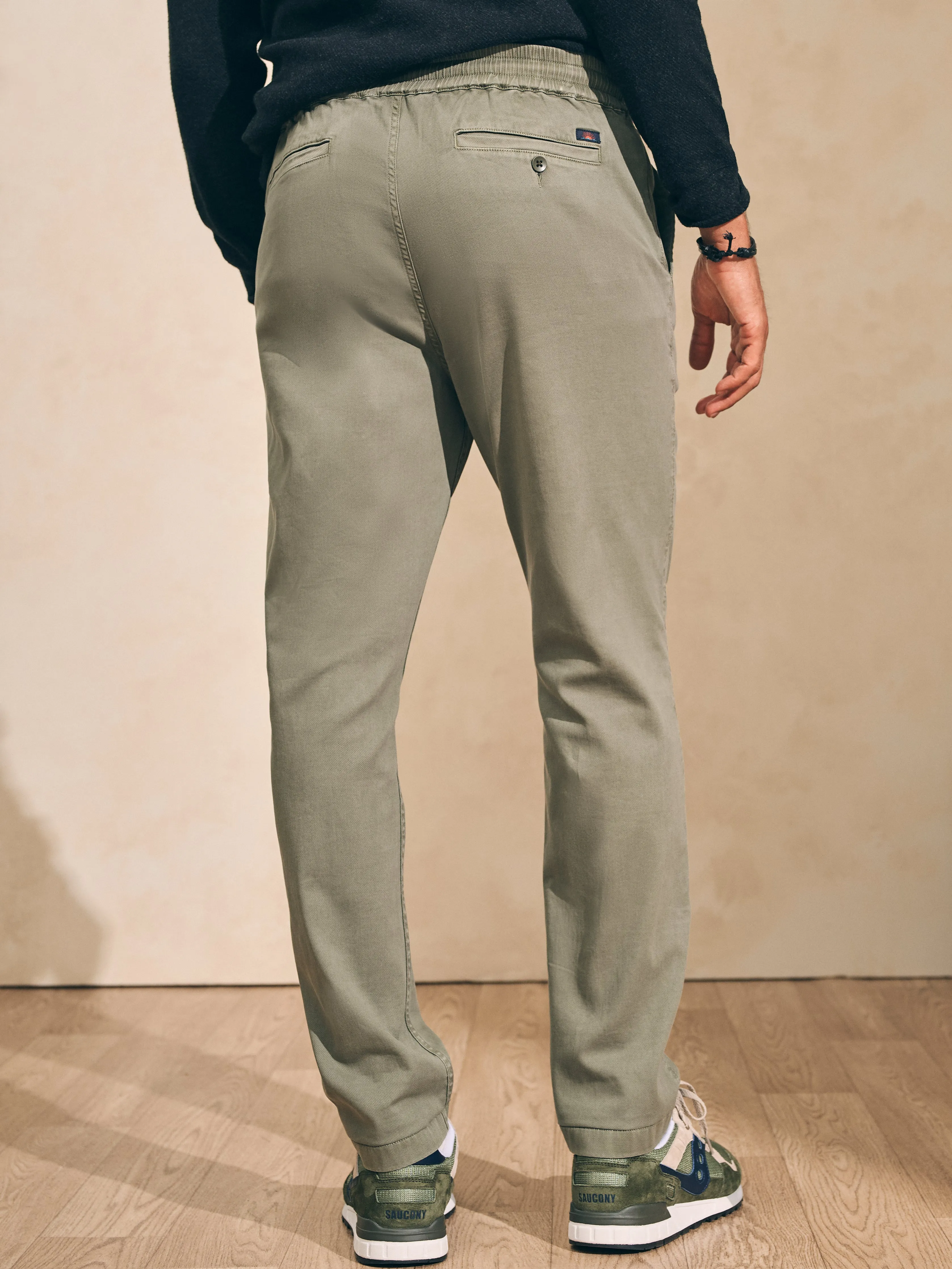 Essential Drawstring Pant - Spring Olive sold by Faherty product image thumbnail 5