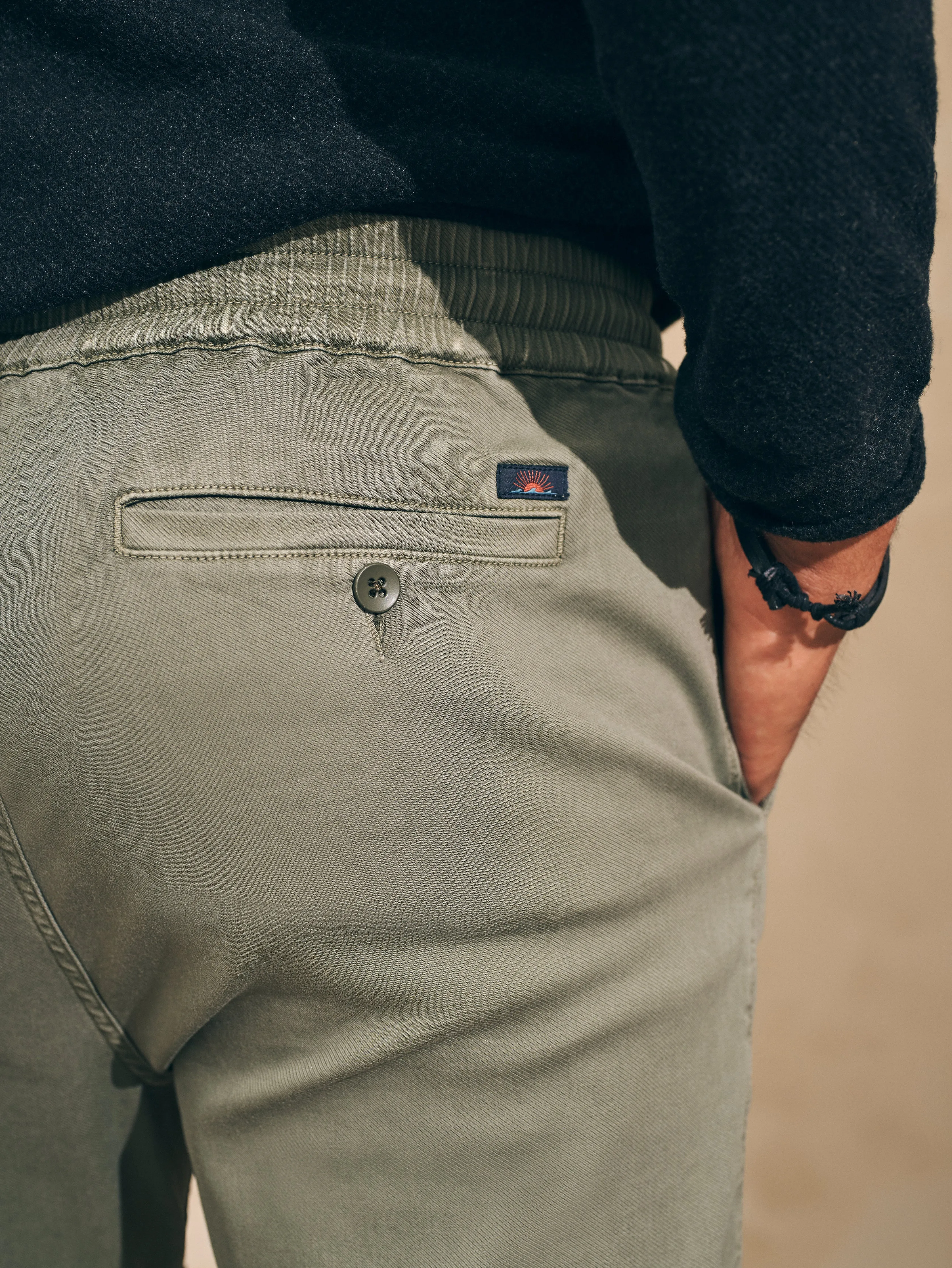 Essential Drawstring Pant - Spring Olive sold by Faherty product image thumbnail 4