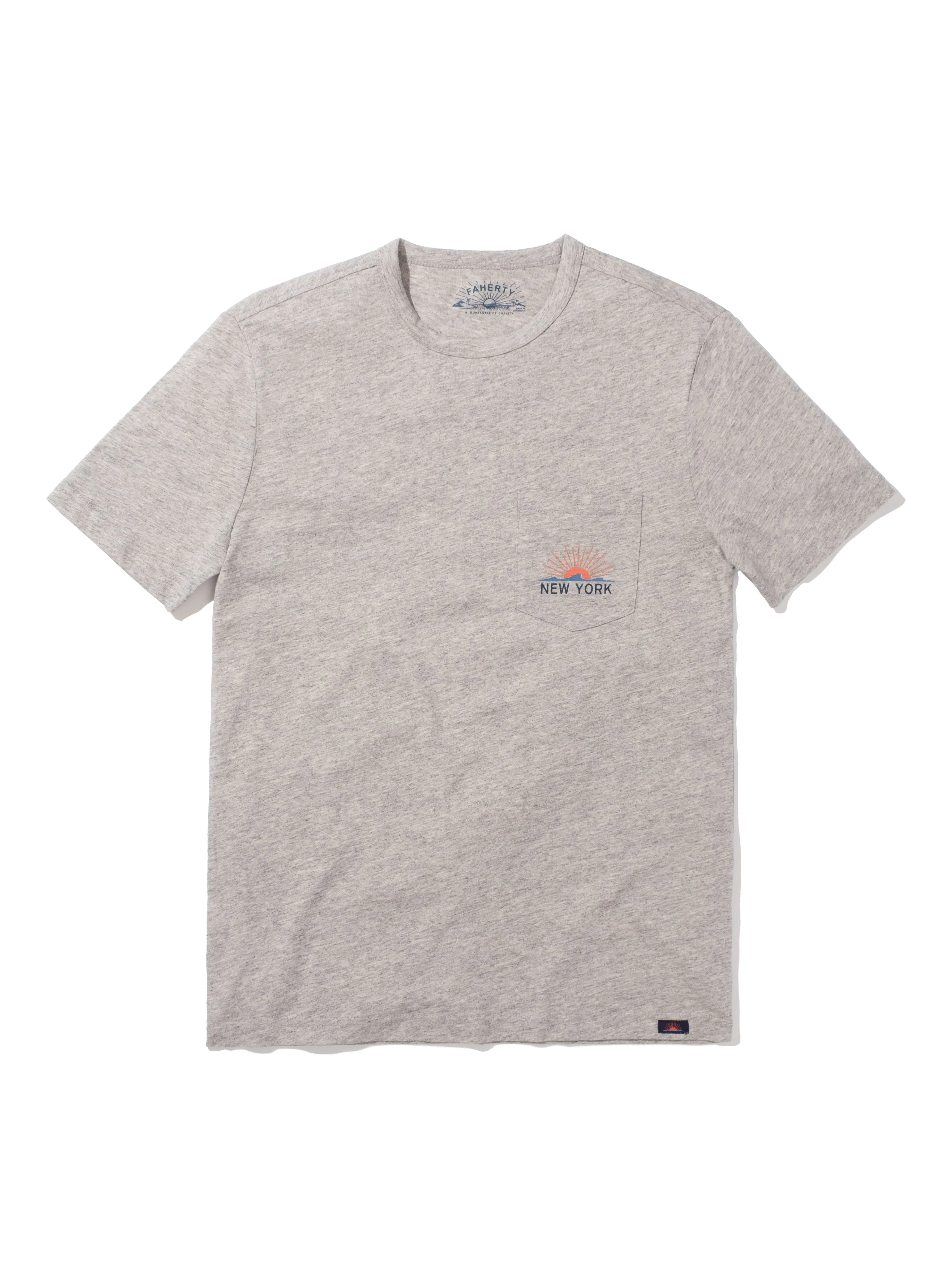 New York Short-Sleeve Crew T-Shirt - Grey Heather sold by Faherty