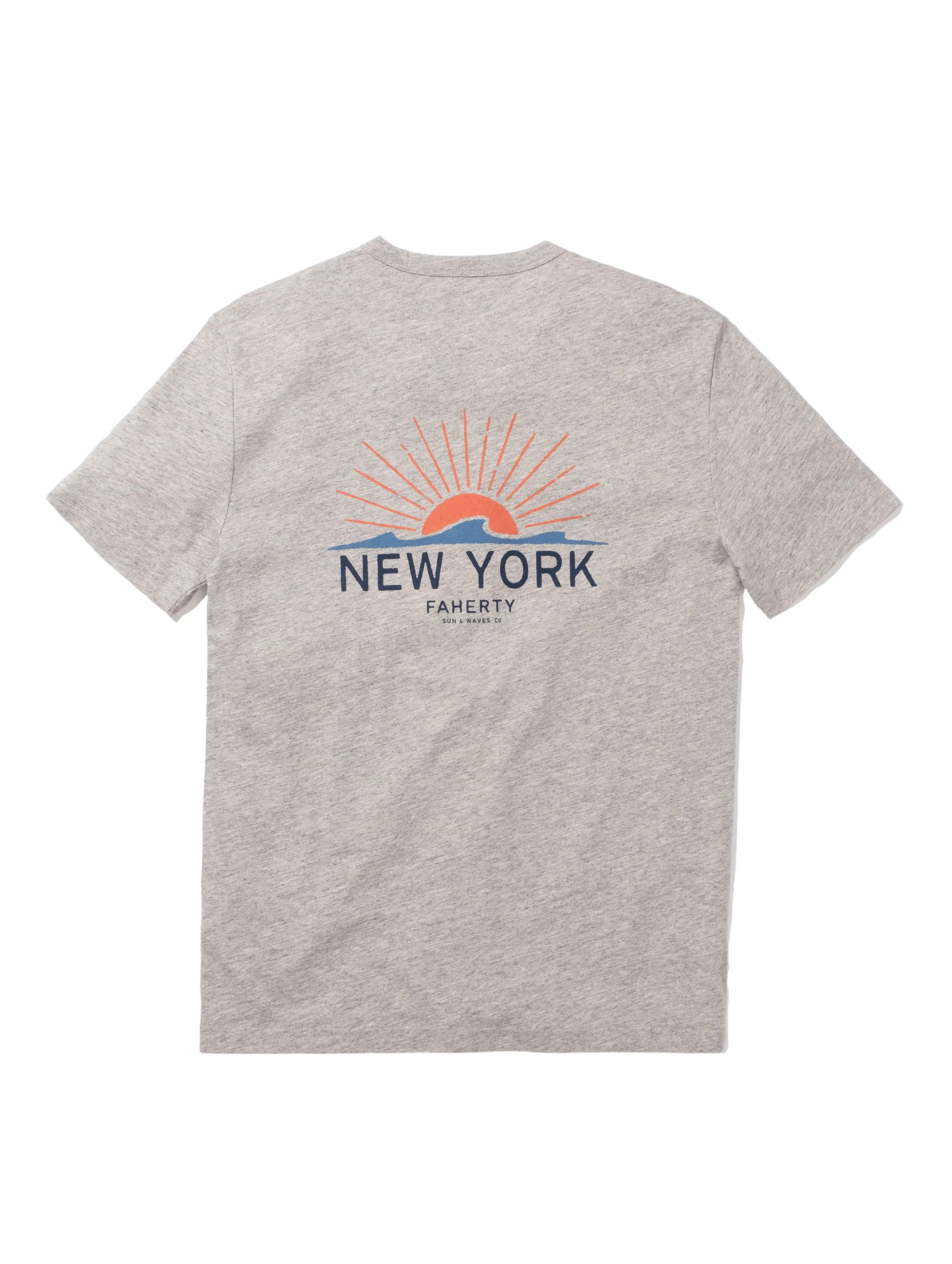 New York Short-Sleeve Crew T-Shirt - Grey Heather sold by Faherty product image thumbnail 2