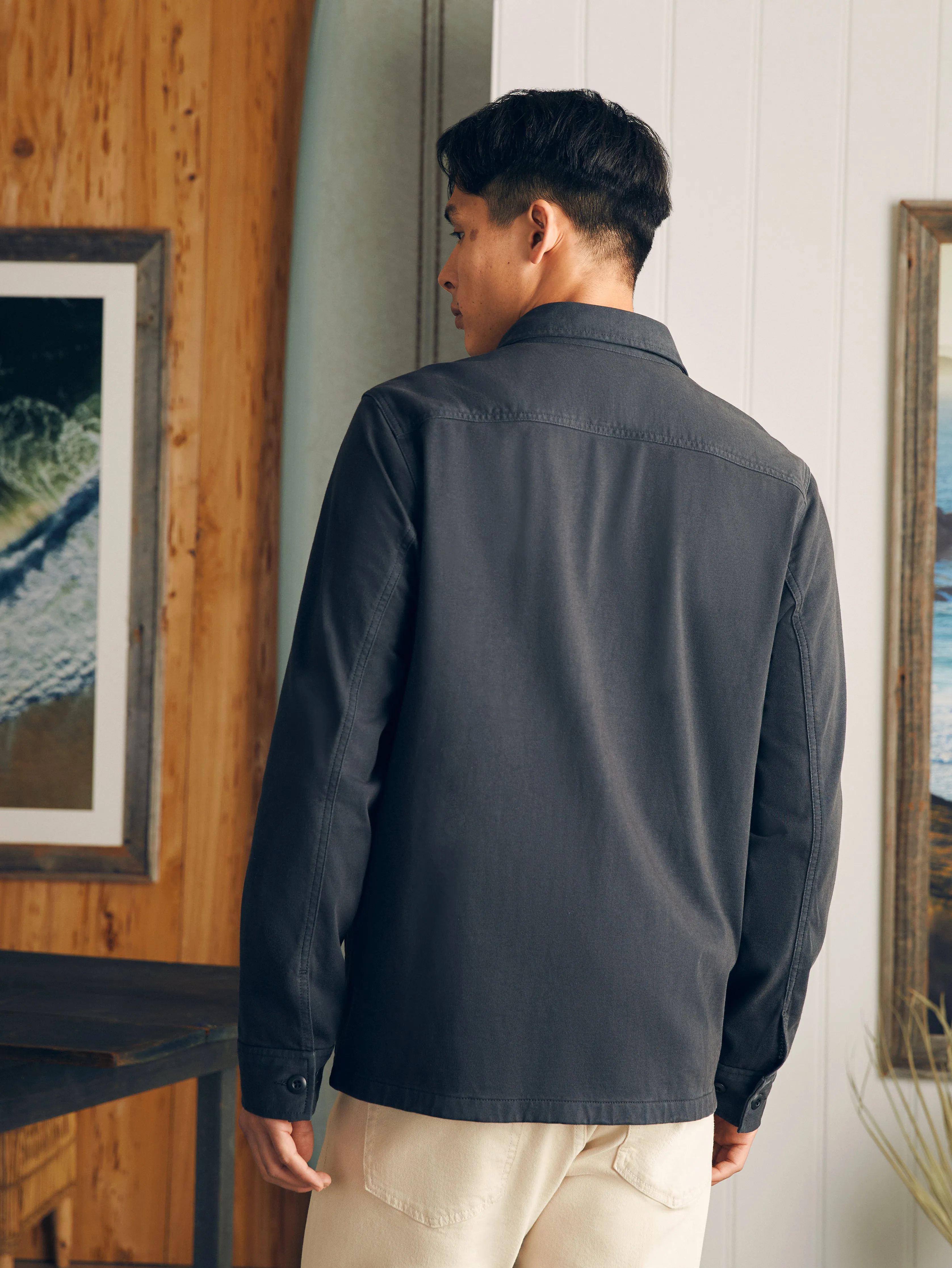 Jersey Shirt Jacket - Onyx Black sold by Faherty product image thumbnail 5