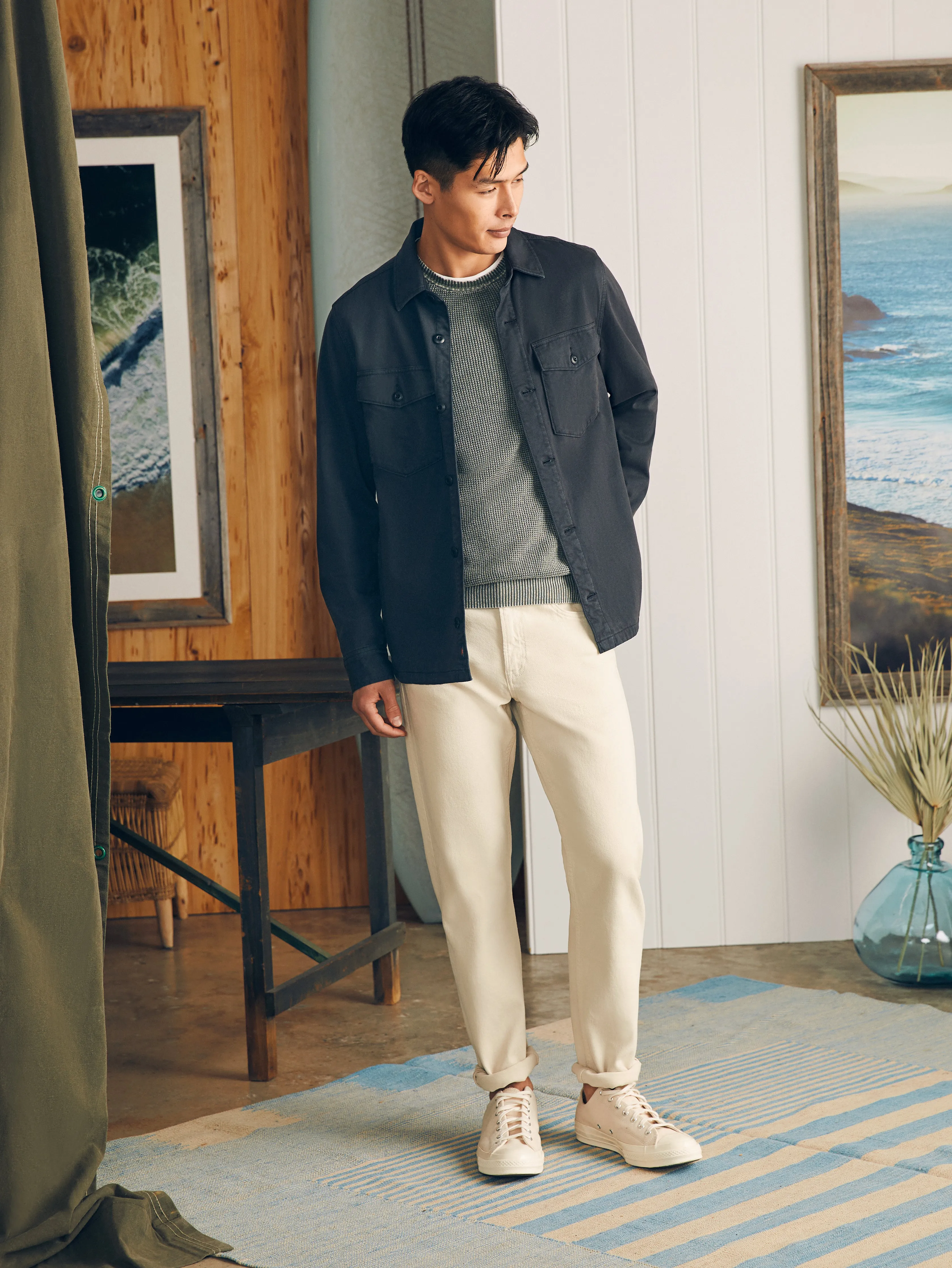 Jersey Shirt Jacket - Onyx Black sold by Faherty product image thumbnail 4