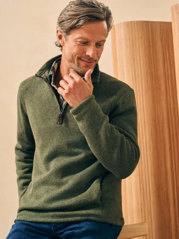 Sweater Fleece Quarter Zip - Maine Forest sold by Faherty