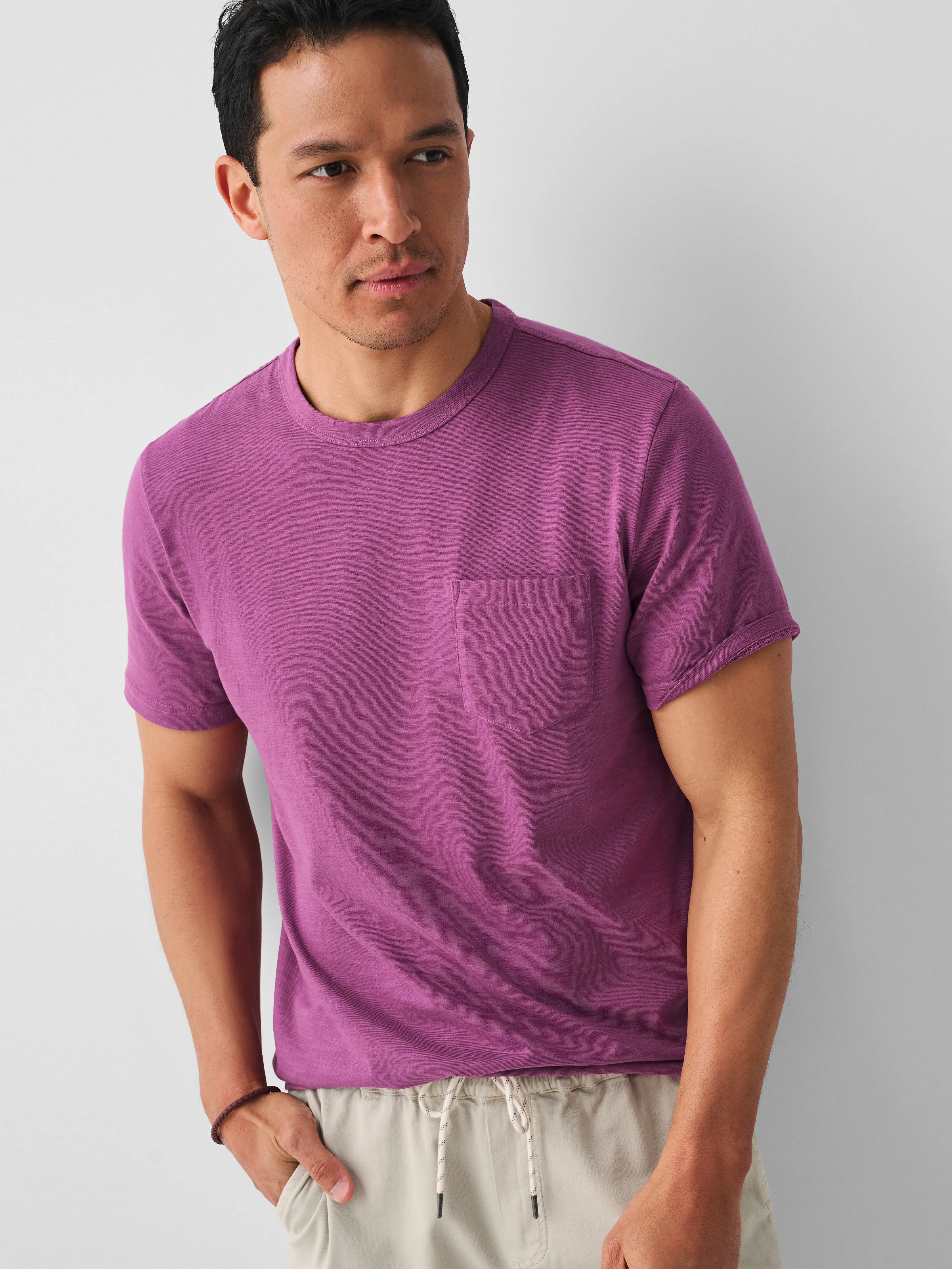 Sunwashed Pocket Tee - Deep Berry sold by Faherty product image thumbnail 2