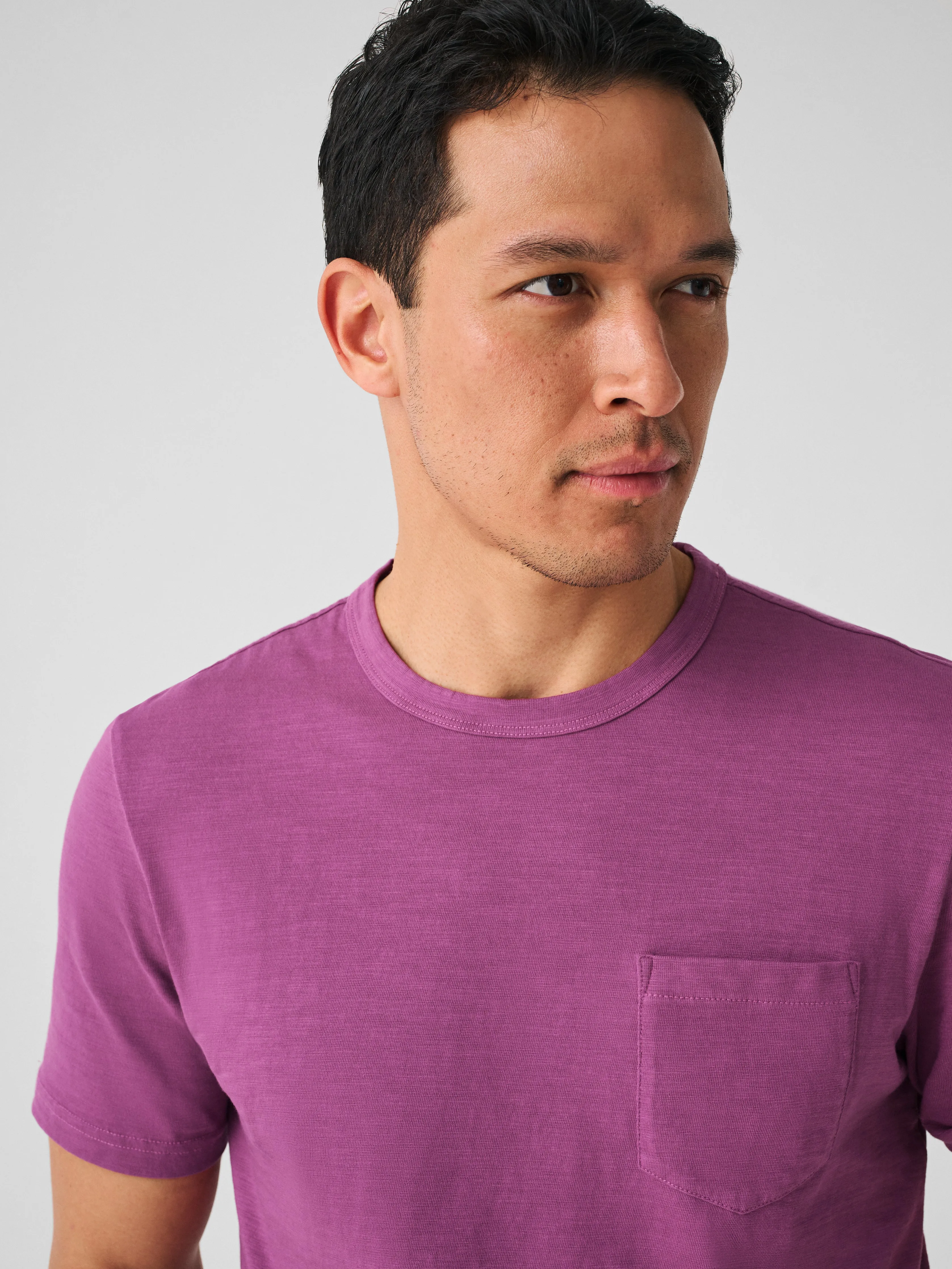Sunwashed Pocket Tee - Deep Berry sold by Faherty product image thumbnail 3