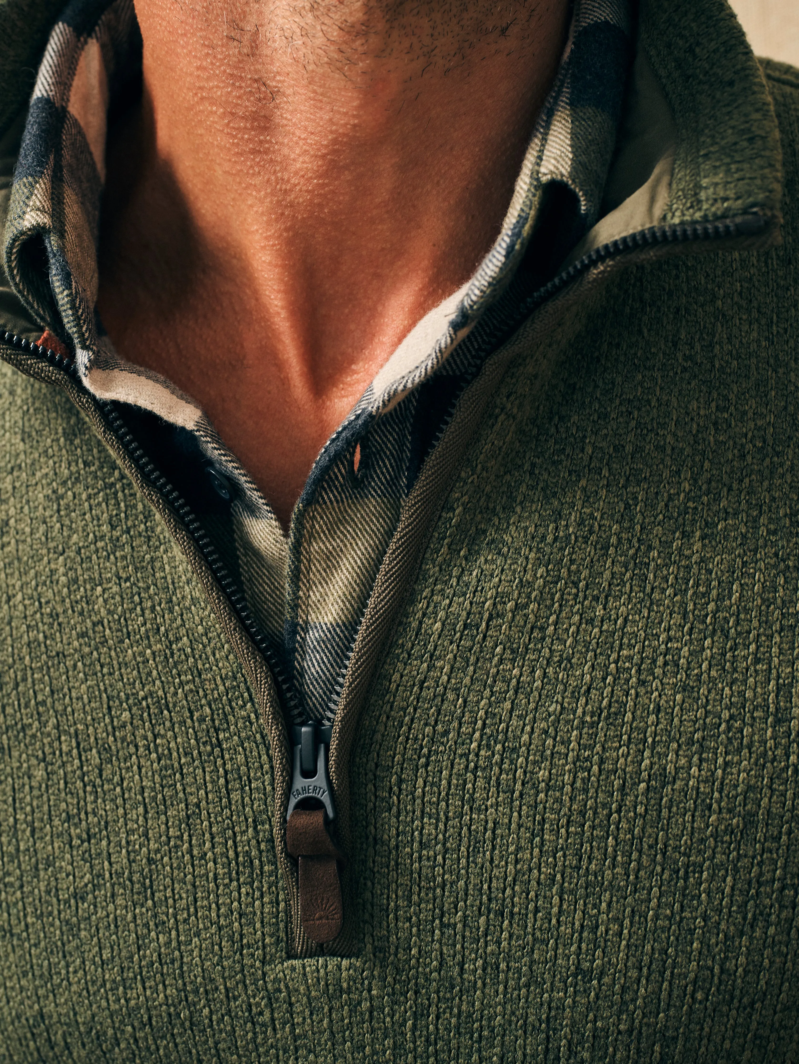 Sweater Fleece Quarter Zip - Maine Forest sold by Faherty product image thumbnail 2
